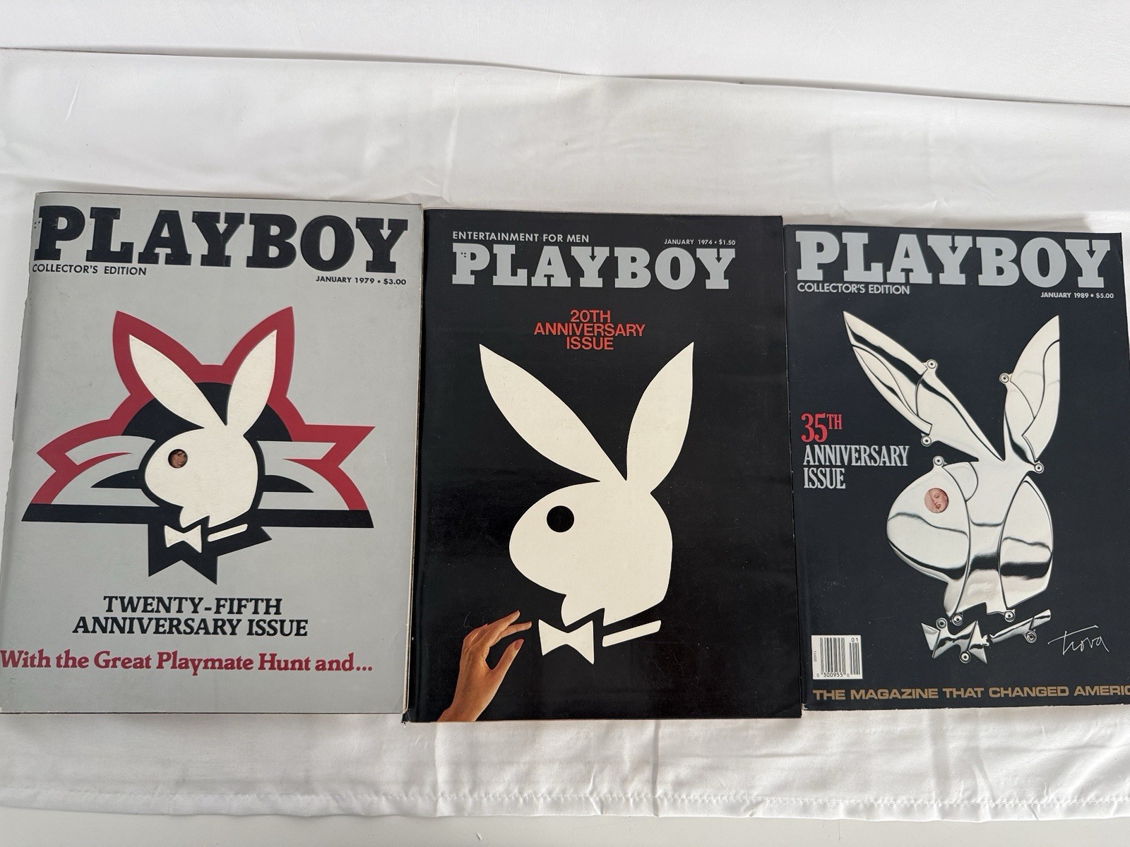 Vintage Playboy Magazine Lot of 3 Issues 20th 25th 35th Anniversary Edition Vintage Playboy Magazine Lot of 3 Issues 20th 25th 35th Anniversary Edition