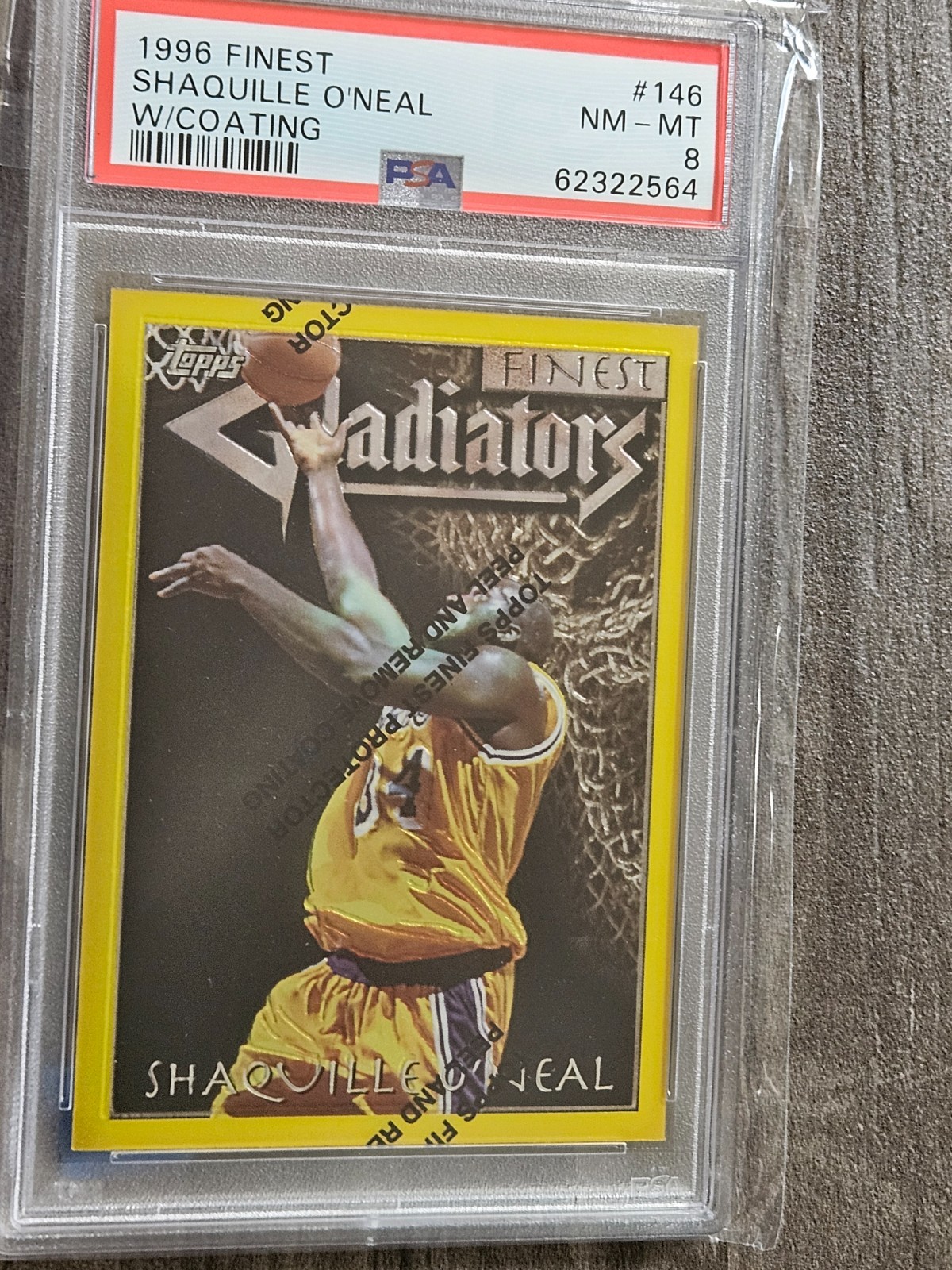 1996-97 Topps Finest - Gladiators Rare Gold Shaquille O'Neal #146 psa8 rare 💥 1996-97 Topps Finest - Gladiators Rare Gold Shaquille O'Neal #146 psa8 rare 💥
