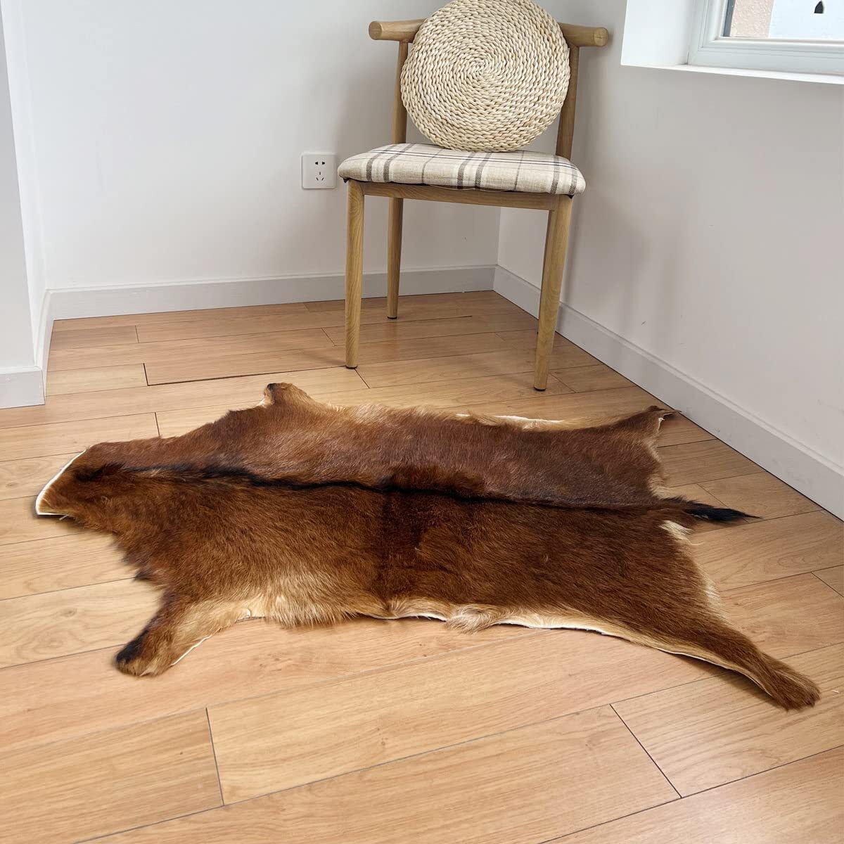 Red Deer Hide Rug Deer Skin Rug Deer Taxidermy Deer Decor Animals Mat 2.3x1.8 ft