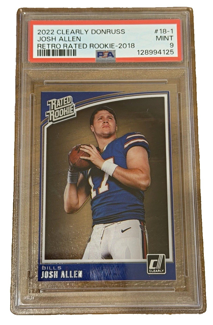 Panini 2022 Clearly Donruss Retro Rated Rookie Josh Allen #18-1 PSA 9 Bills Panini 2022 Clearly Donruss Retro Rated Rookie Josh Allen #18-1 PSA 9 Bills