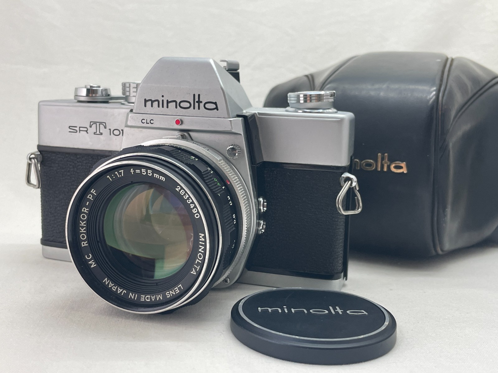 [Exc+5] MINOLTA SRT101 35mm SLR Film Camera / MC Rokkor-PF 55mm f1.7 / Case #888