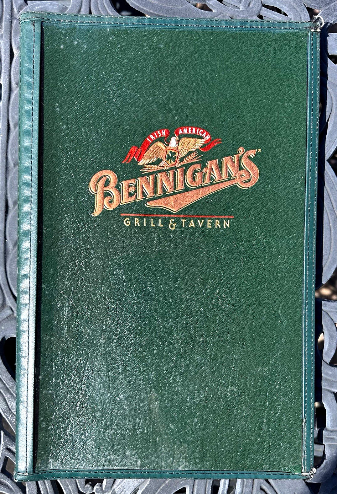Vintage 1997 Bennigans Restaurant Menu Padded Leatherette Cover Monte Cristo 90s Vintage 1997 Bennigans Restaurant Menu Padded Leatherette Cover Monte Cristo 90s