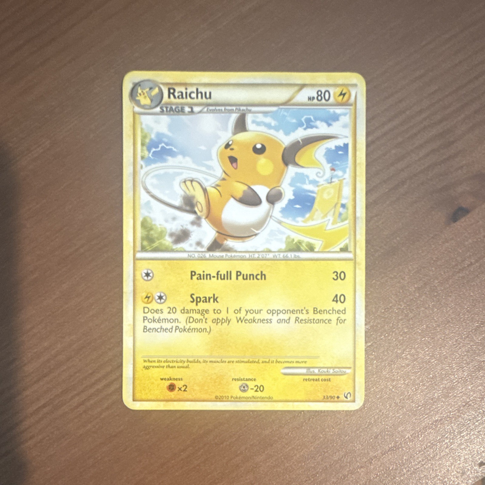 Nintendo Raichu 33/90 Undaunted Regular Uncommon EN 2010 Stage 1 HP 80 Nintendo Raichu 33/90 Undaunted Regular Uncommon EN 2010 Stage 1 HP 80
