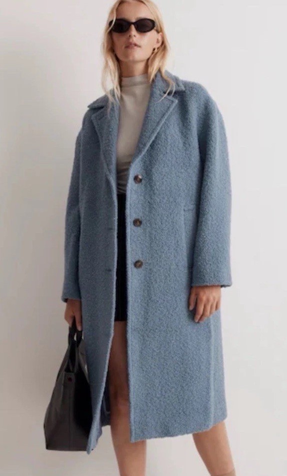 Madewell The Alonzo Coat in Boucle in Tranquil Lake Size M Madewell The Alonzo Coat in Boucle in Tranquil Lake Size M