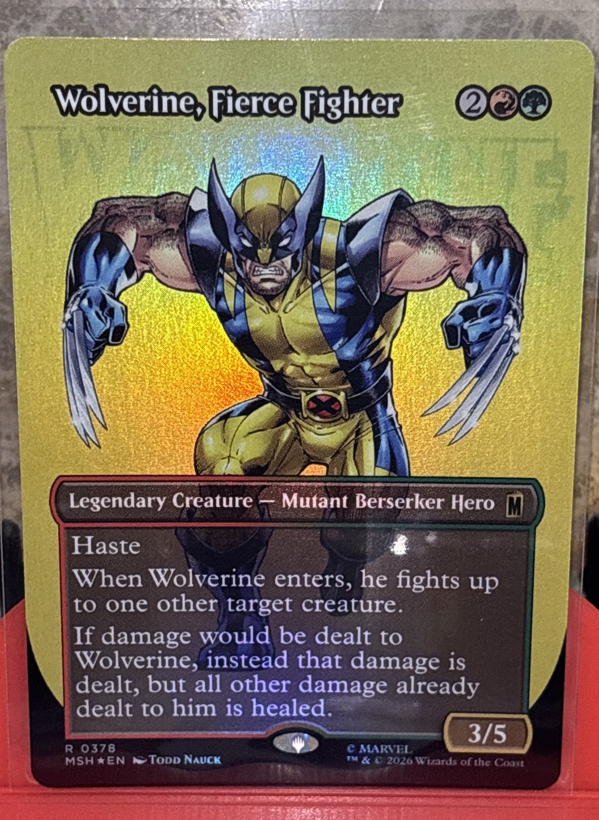 Wolverine, Fierce Fighter (Borderless) Marvel Super Heroes Foil Wolverine, Fierce Fighter (Borderless) Marvel Super Heroes Foil