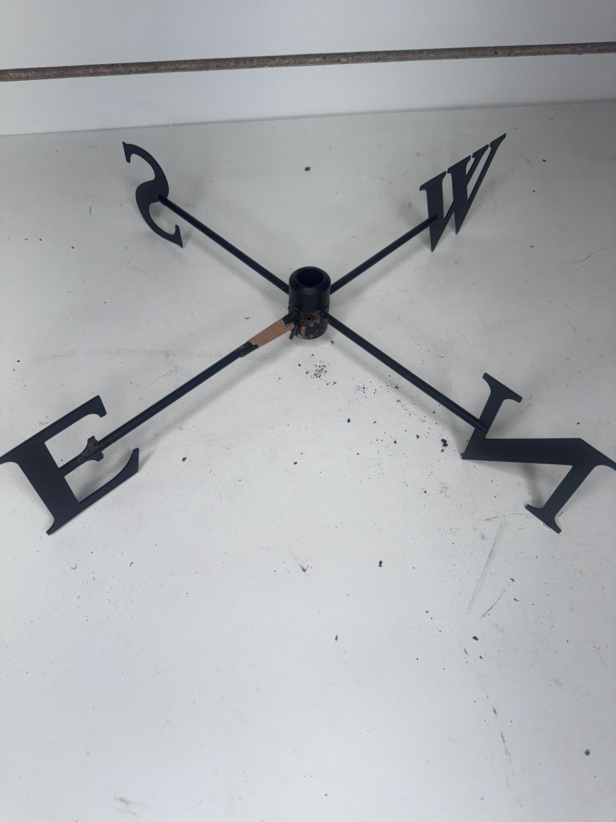 VTG Rustic Farmhouse Weathervane Steel Directional For 3/4” Lightning Rod BLHN VTG Rustic Farmhouse Weathervane Steel Directional For 3/4” Lightning Rod BLHN