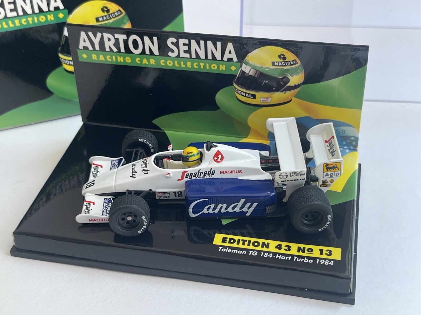 Ayrton Senna Toleman TG184 Hart model F1 car 1984 Minichamps 540 844399 1:43rd
