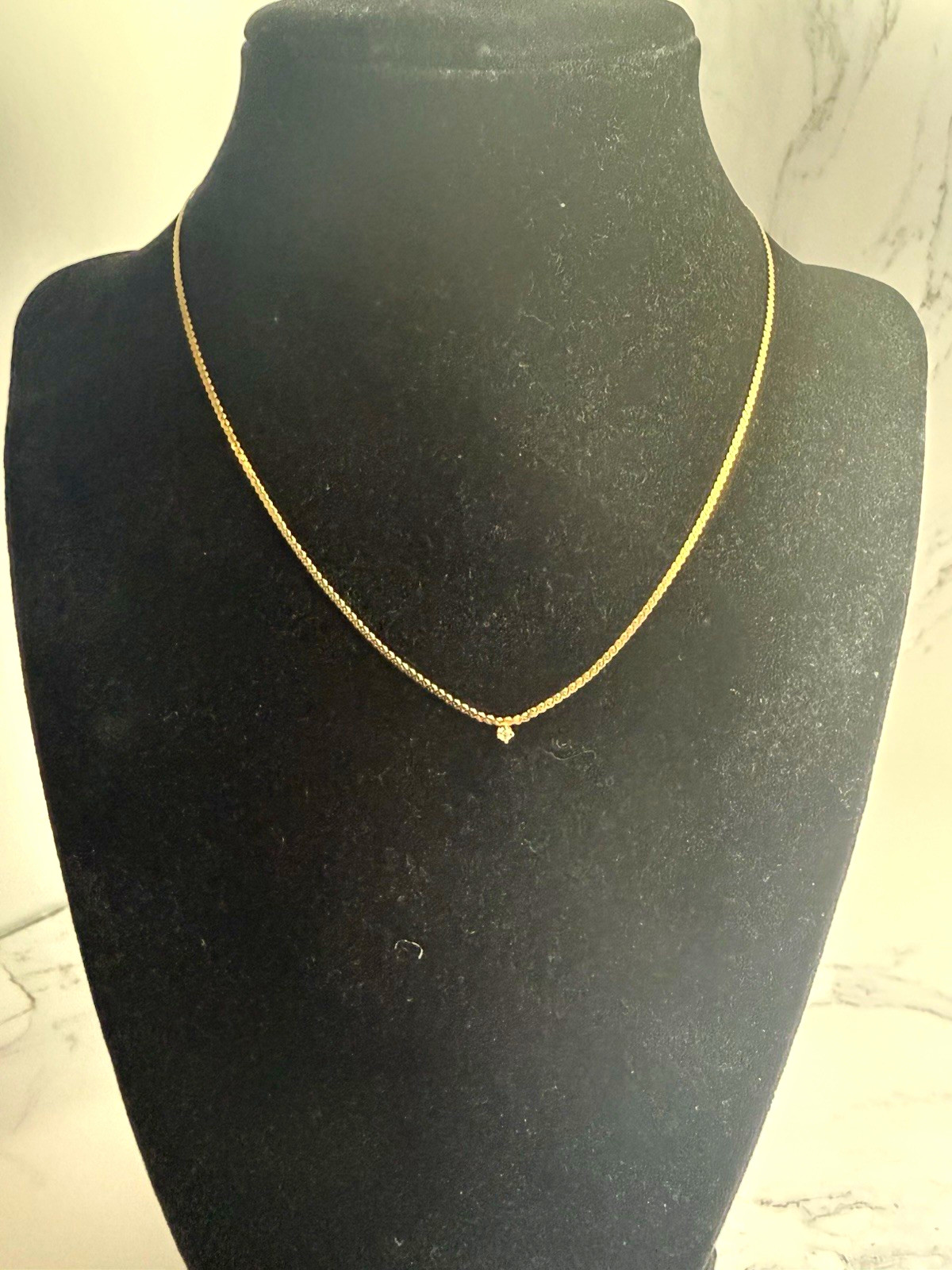 14k Yellow Gold 15in Necklace with Diamond