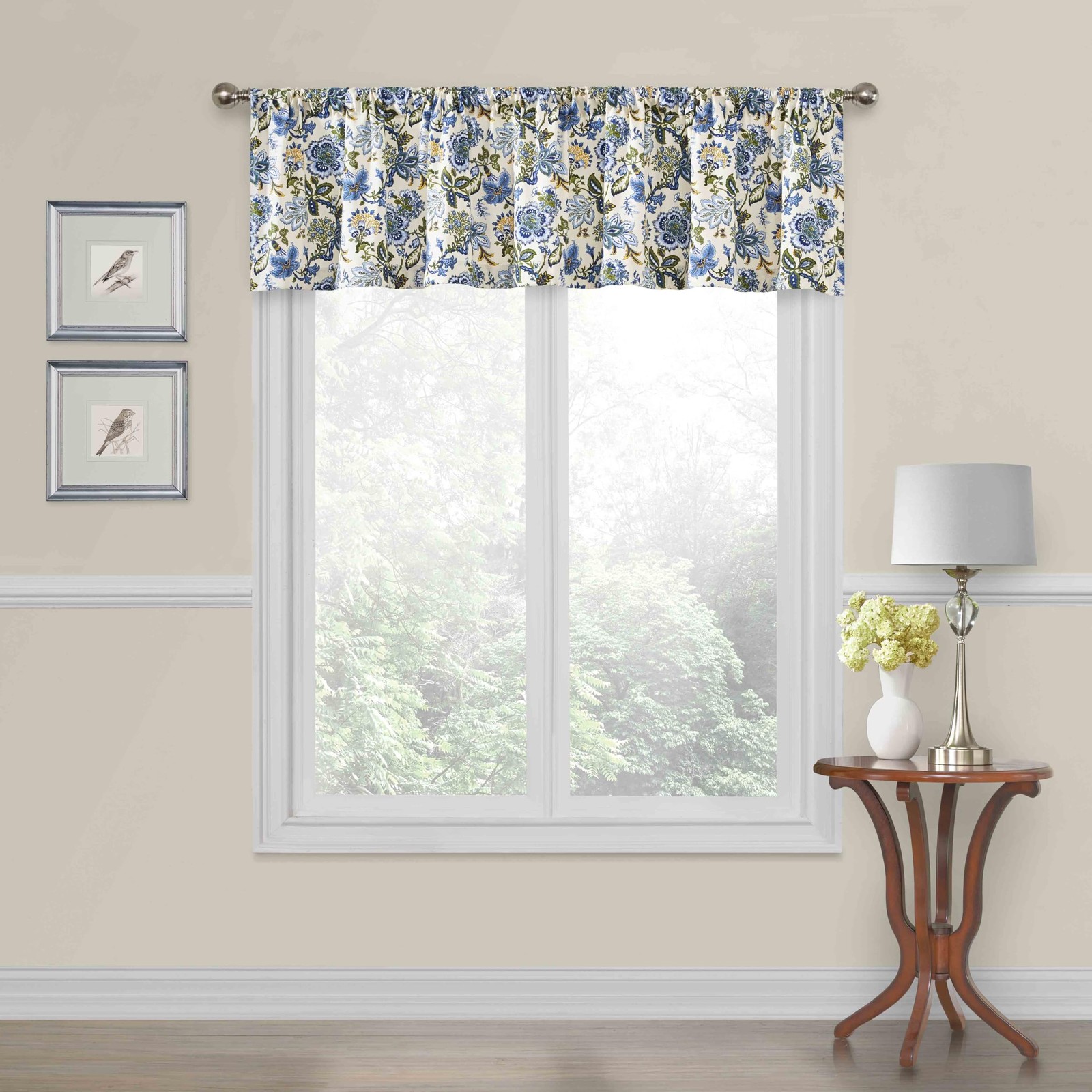 Waverly Navarra Farmhouse Scalloped Valance Rod Pocket Window Curtain for Kit...