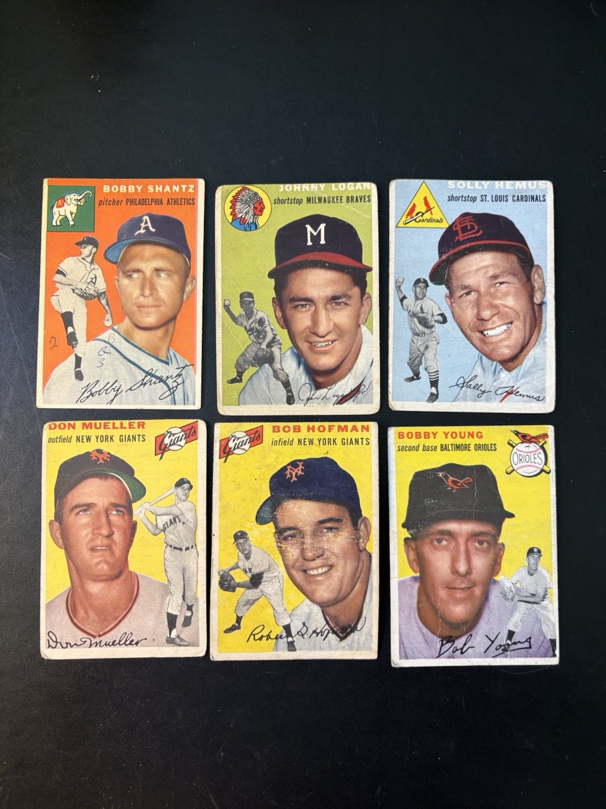 1954 Topps Baseball Lot 6 Dif ALL Low Grade P/F/G DonMueller 1954 Topps Baseball Lot 6 Dif ALL Low Grade P/F/G DonMueller