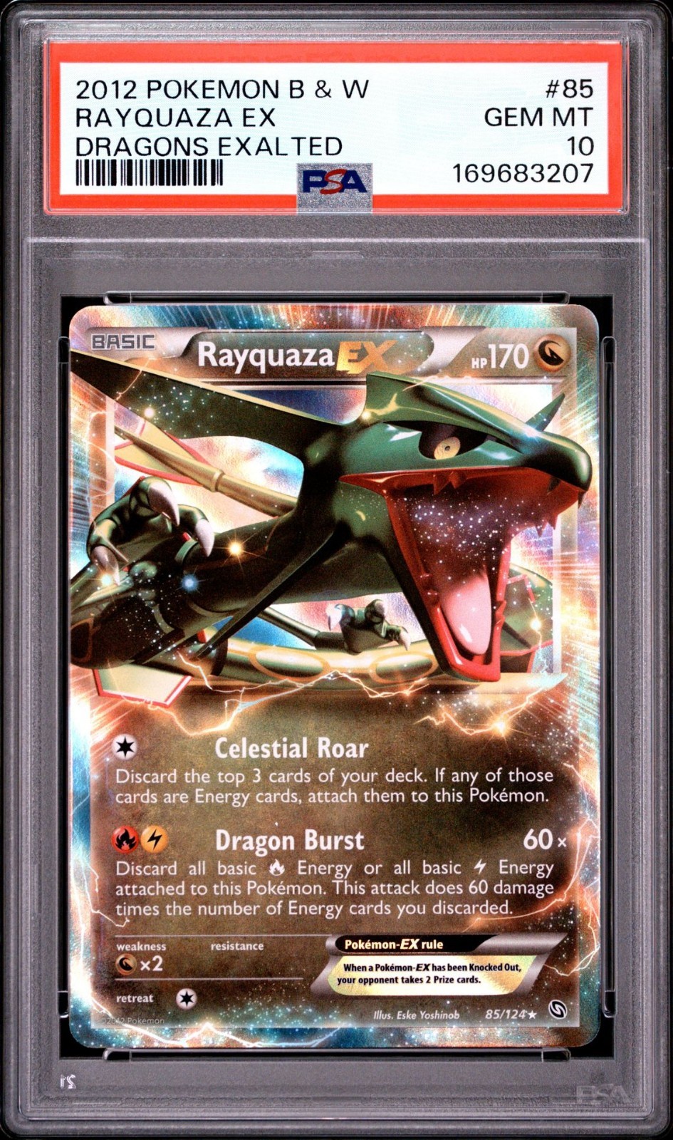 PSA 10 - Rayquaza EX - NEW CERT Dragons Exalted #85 Pokemon Card PSA 10 - Rayquaza EX - NEW CERT Dragons Exalted #85 Pokemon Card