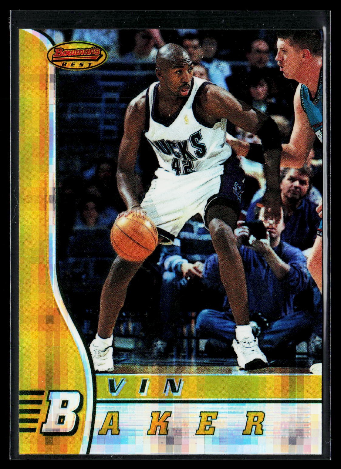 1996-97 Bowman\'s Best - Atomic Refractors #9 Vin Baker Milwaukee Bucks