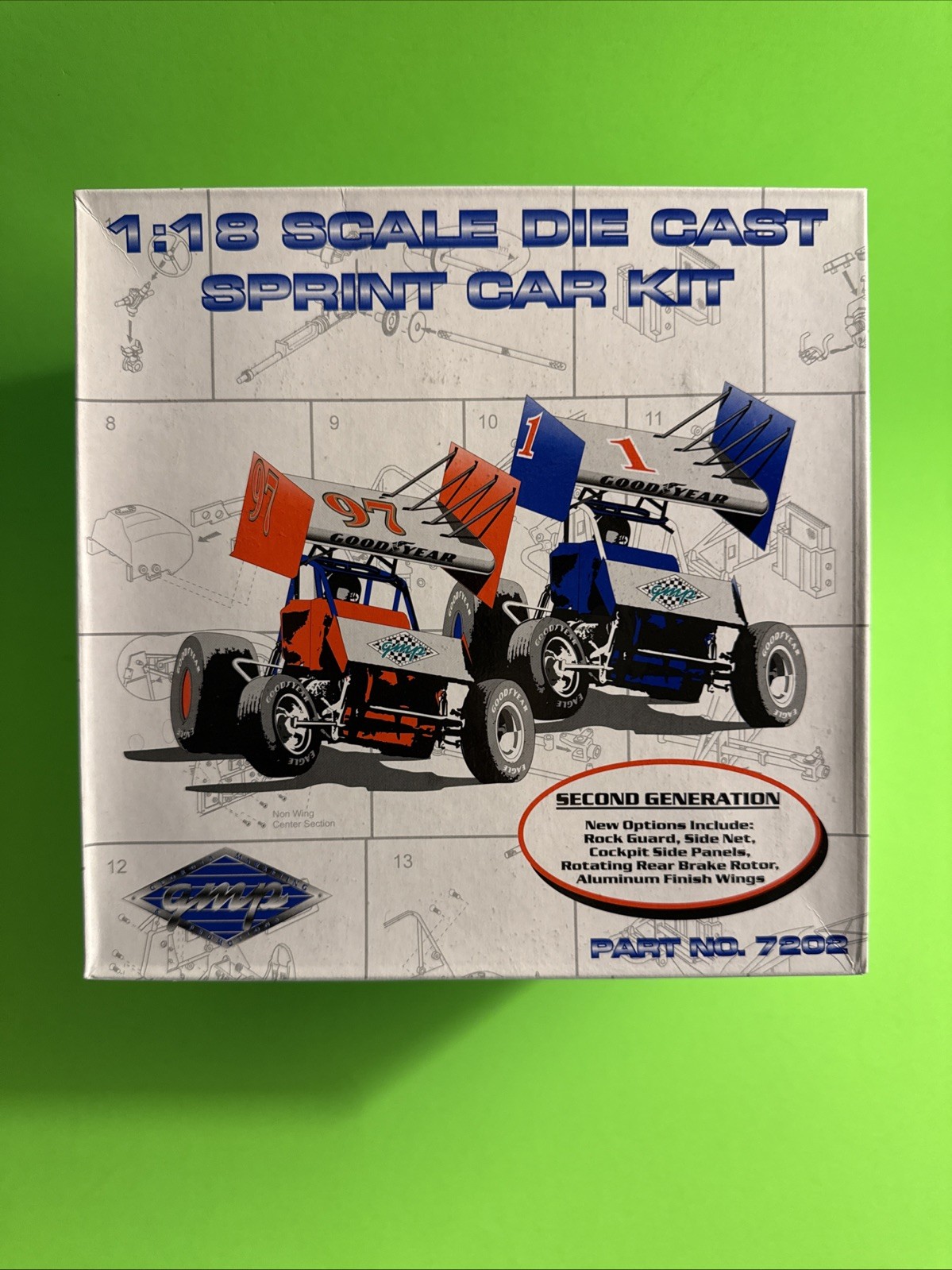 Vintage 1/18 GMP Sprint Car Diecast Model Kit 2nd Generation #7202 MIB Unused Vintage 1/18 GMP Sprint Car Diecast Model Kit 2nd Generation #7202 MIB Unused