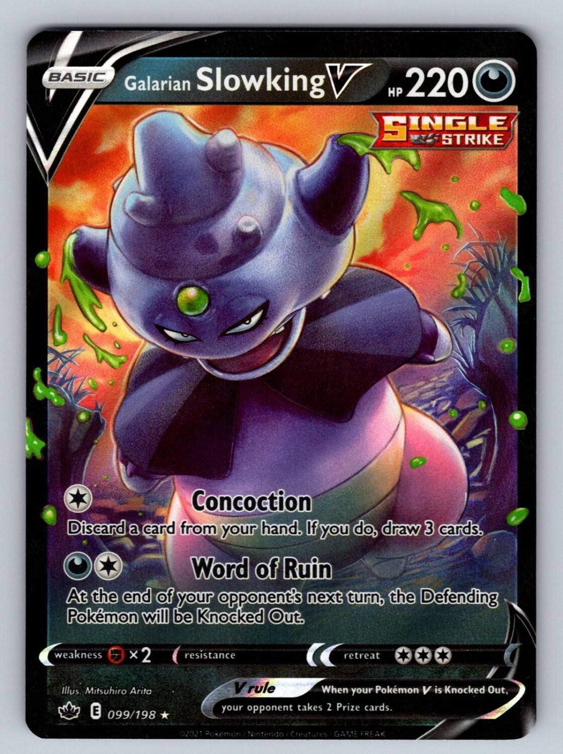 Galarian Slowking V 099/198 NM/M Holo Chilling Reign UR Pokemon T03183