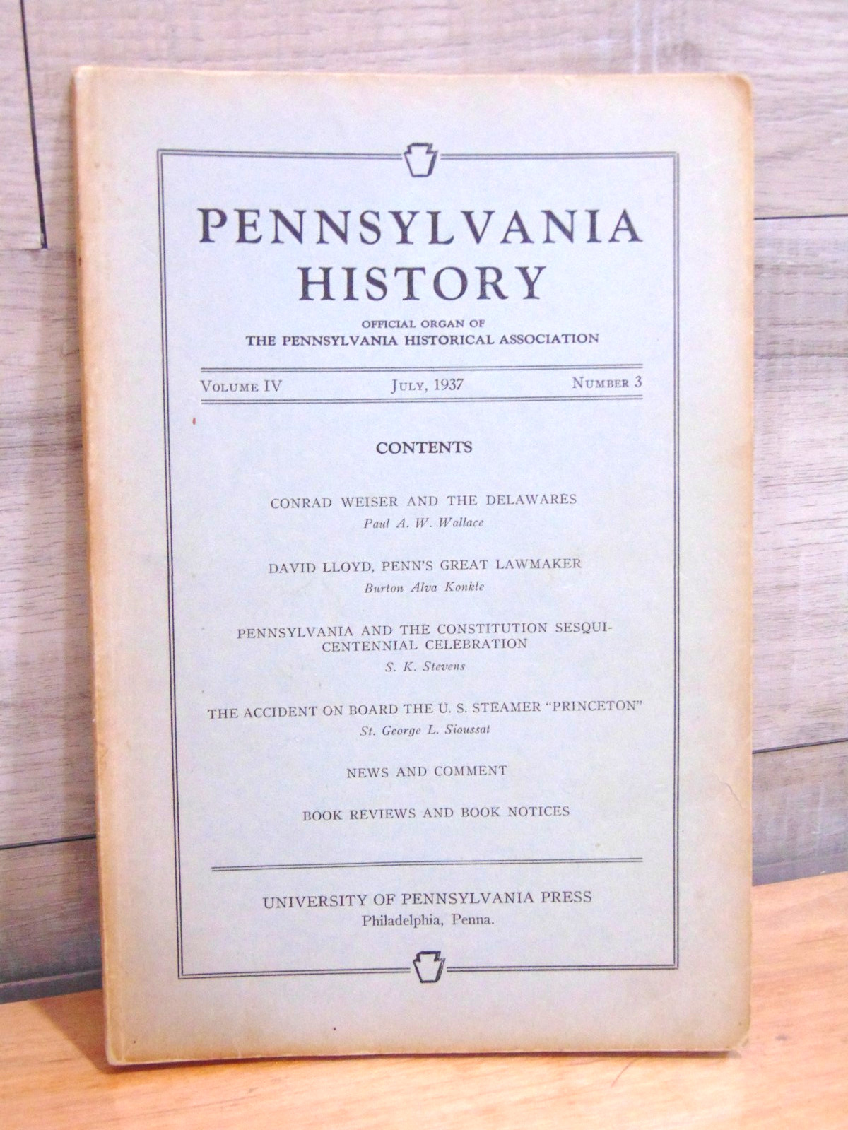 Vintage 1937 Pennsylvania History Book Conrad Weiser and the Delawares Vol. IV Vintage 1937 Pennsylvania History Book Conrad Weiser and the Delawares Vol. IV