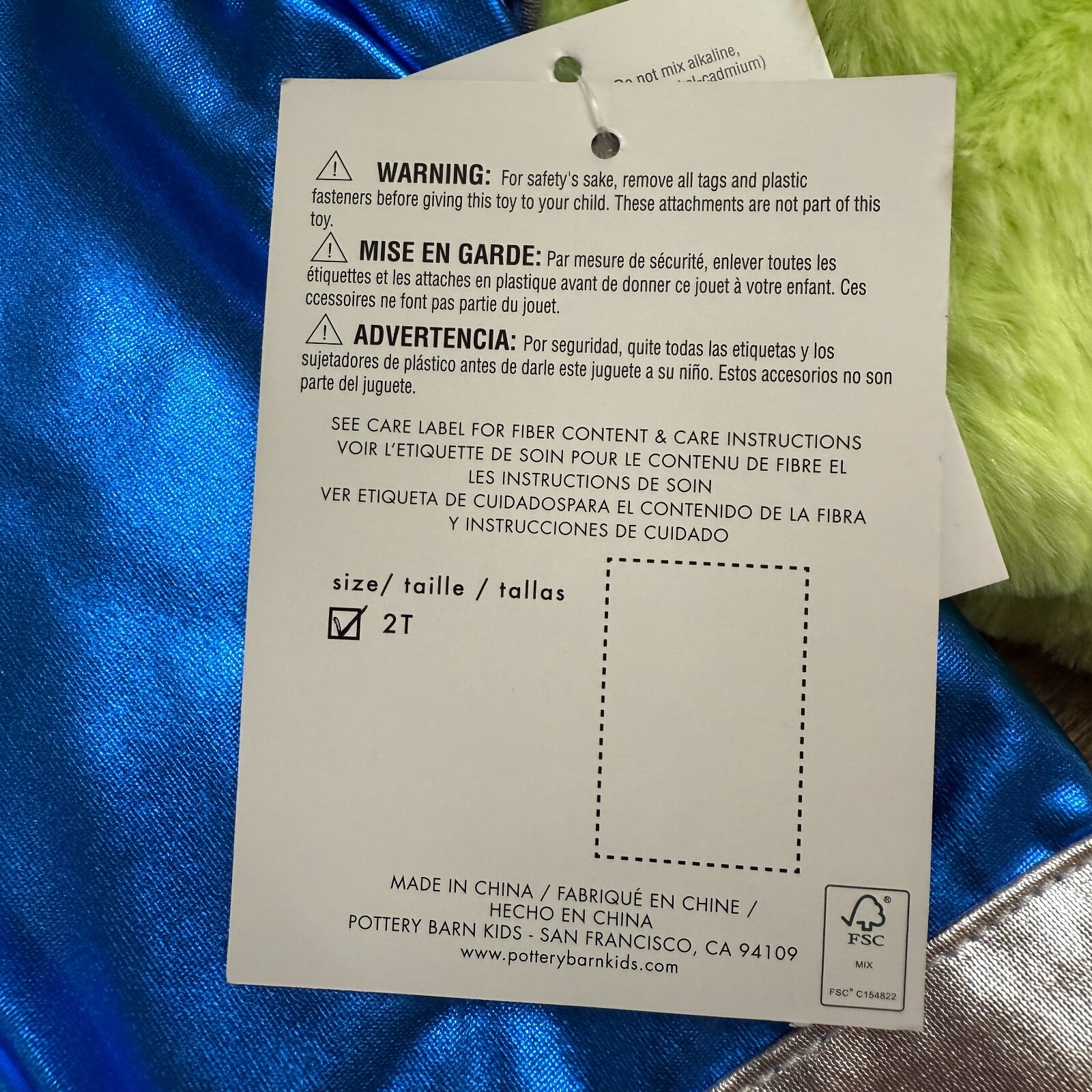 POTTERY BARN KIDS LIGHT UP ALIEN ASTRONAUT HALLOWEEN TODDLER COSTUME 2T