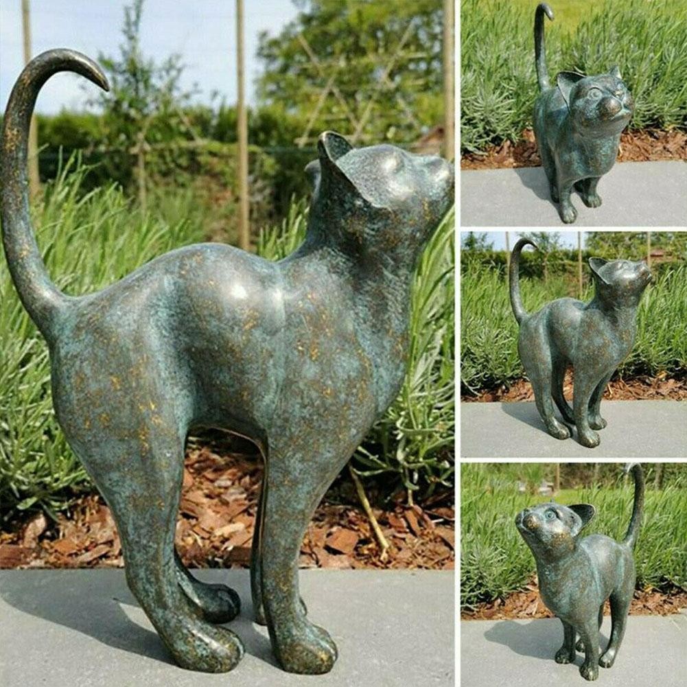 Beautiful Cat Statue Home Garden Decor Ornament Outdoor Yard Resin Sculpture New