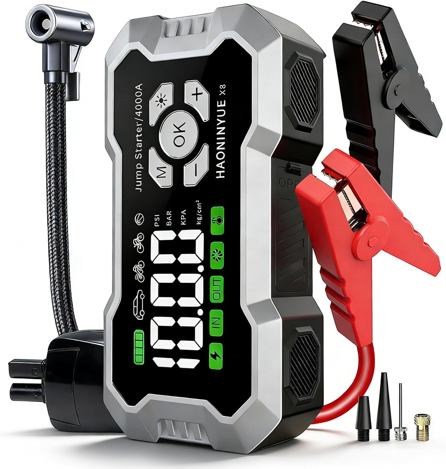 10000A Car Jump Starter Air Compressor Tire Inflator Battery Booster Charge Case 10000A Car Jump Starter Air Compressor Tire Inflator Battery Booster Charge Case