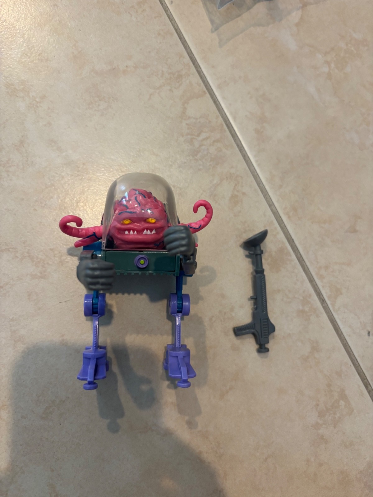 TMNT Krang Android Body Figure Loose w/ Blaster Accessory Vintage Action Figure