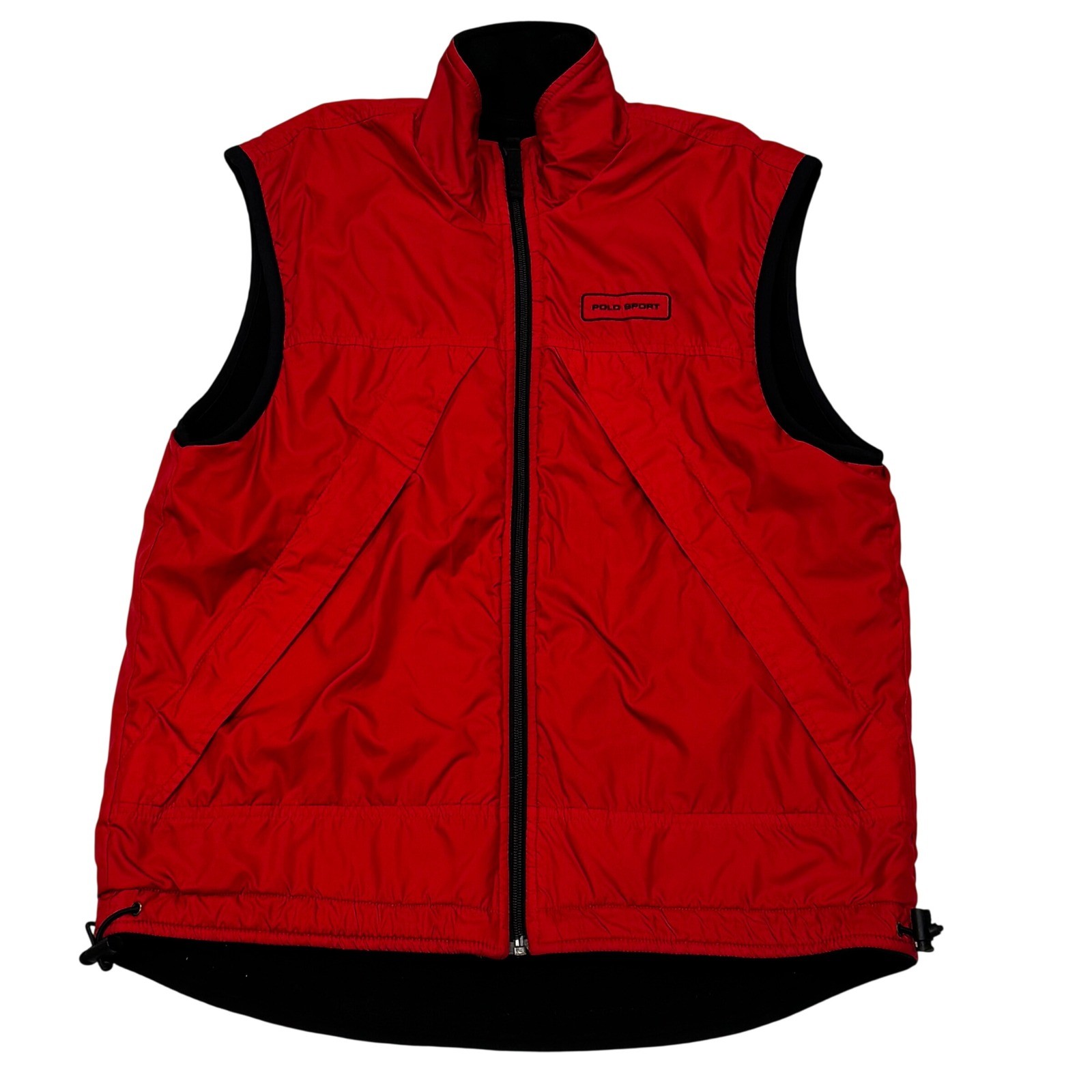 Vintage Polo Sport Ralph Lauren Reversible Red Black ThermalPro Vest Men\'s S