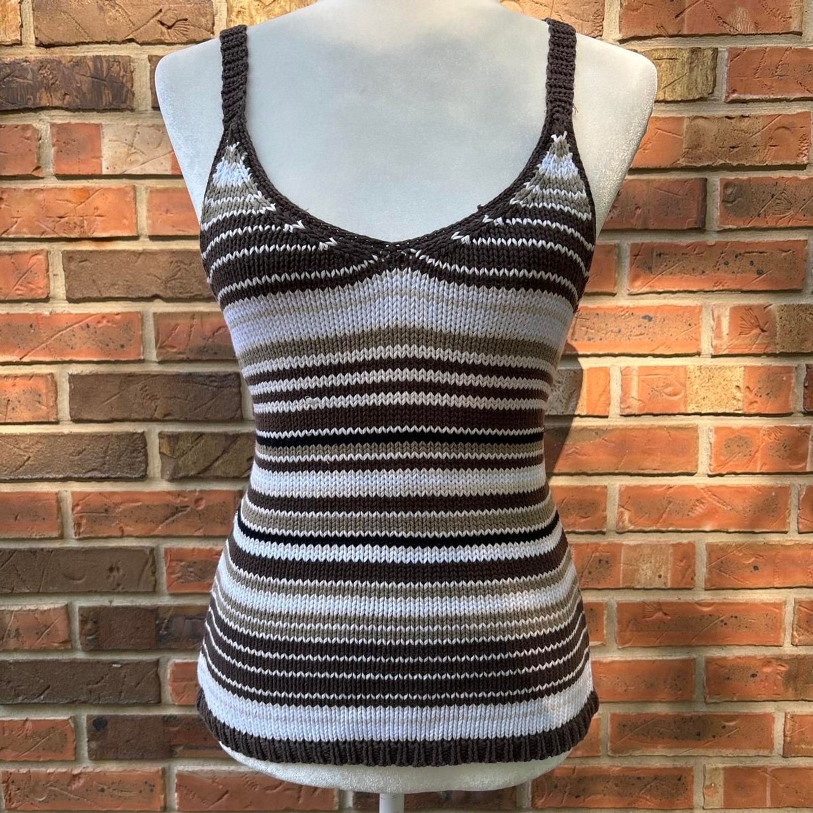 Vintage 2003 Gap Striped Crochet Tank Top Vintage 2003 Gap Striped Crochet Tank Top