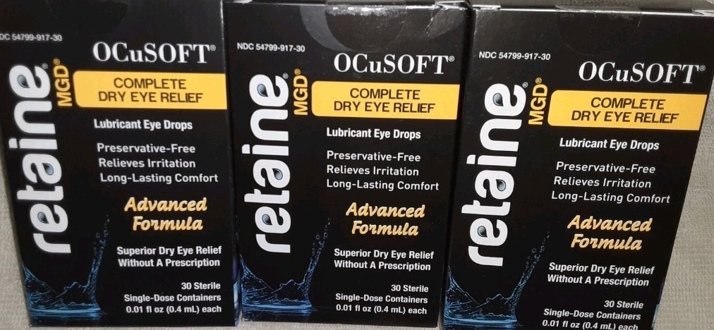 Lot of 3 boxes of OCuSoft Retaine MGD 30 Count Each Expires 05/2028 Lot of 3 boxes of OCuSoft Retaine MGD 30 Count Each Expires 05/2028