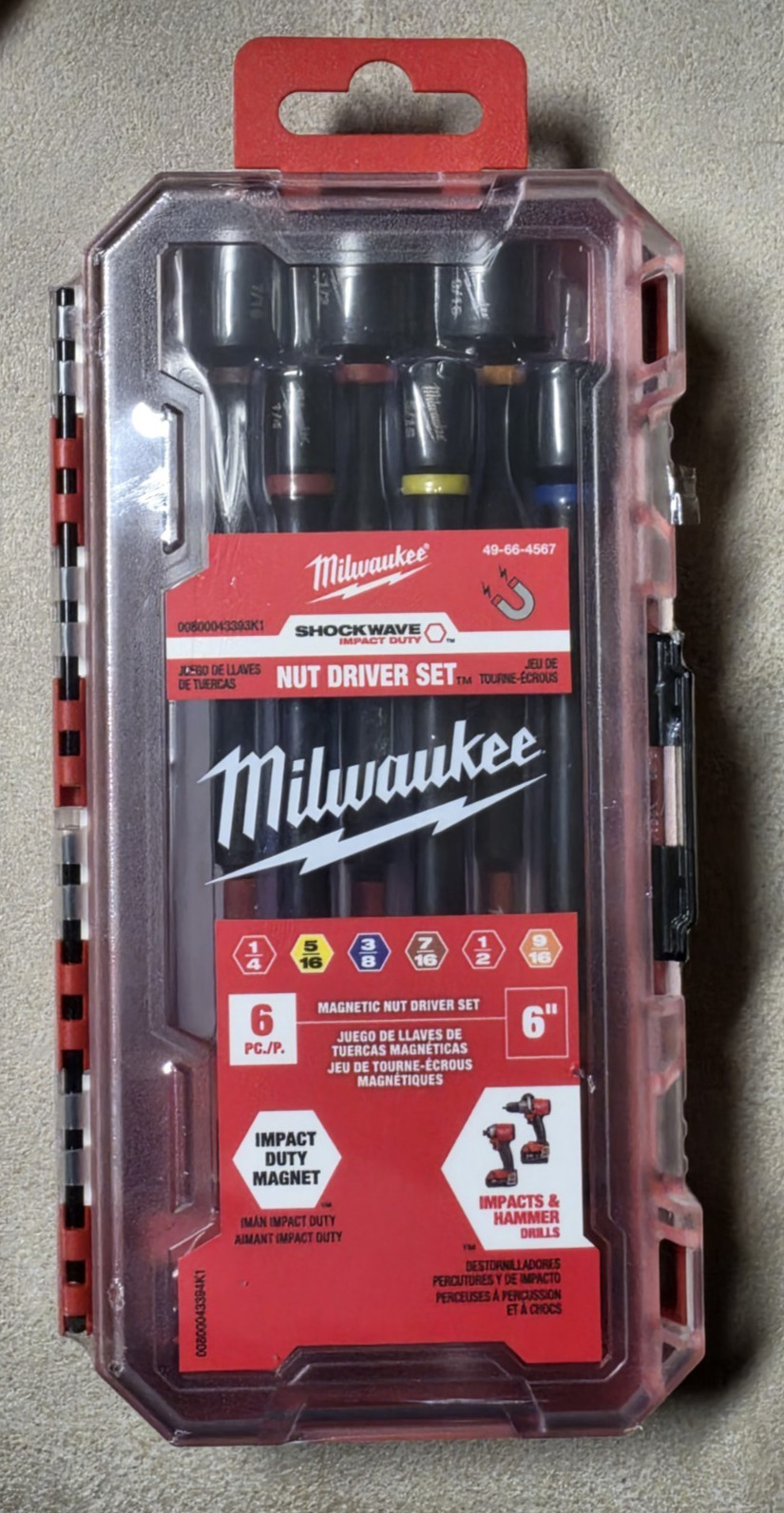 Milwaukee 49-66-4567 Shockwave 6 Piece Nut Driver NEW  -SEALED