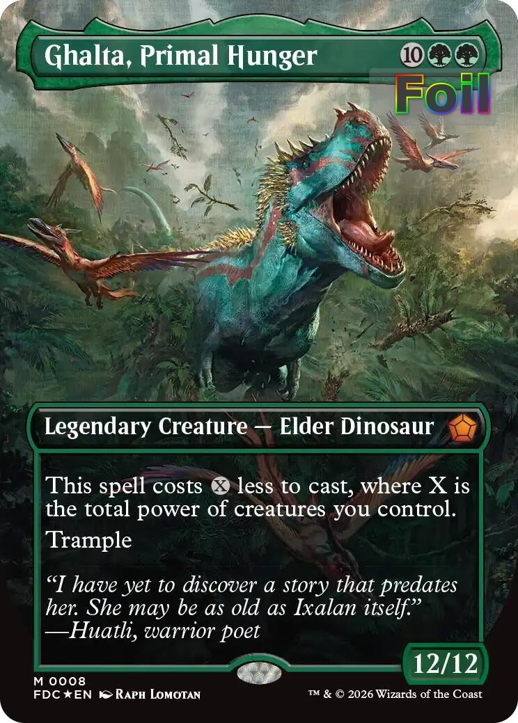 MTG FDC *FOIL* M Ghalta, Primal Hunger (Borderless) #8 NM