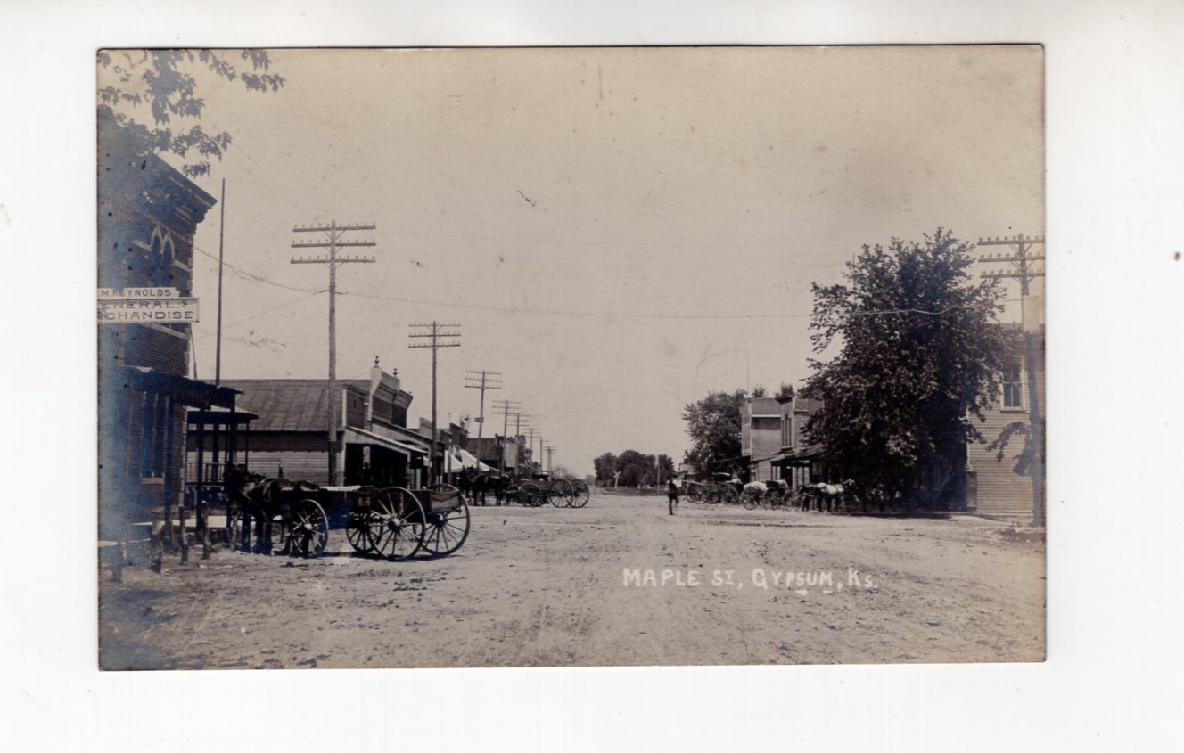 circa 1910 Real Photo Postcard / RPPC, Maple Street, Gypsum, Kansas circa 1910 Real Photo Postcard / RPPC, Maple Street, Gypsum, Kansas
