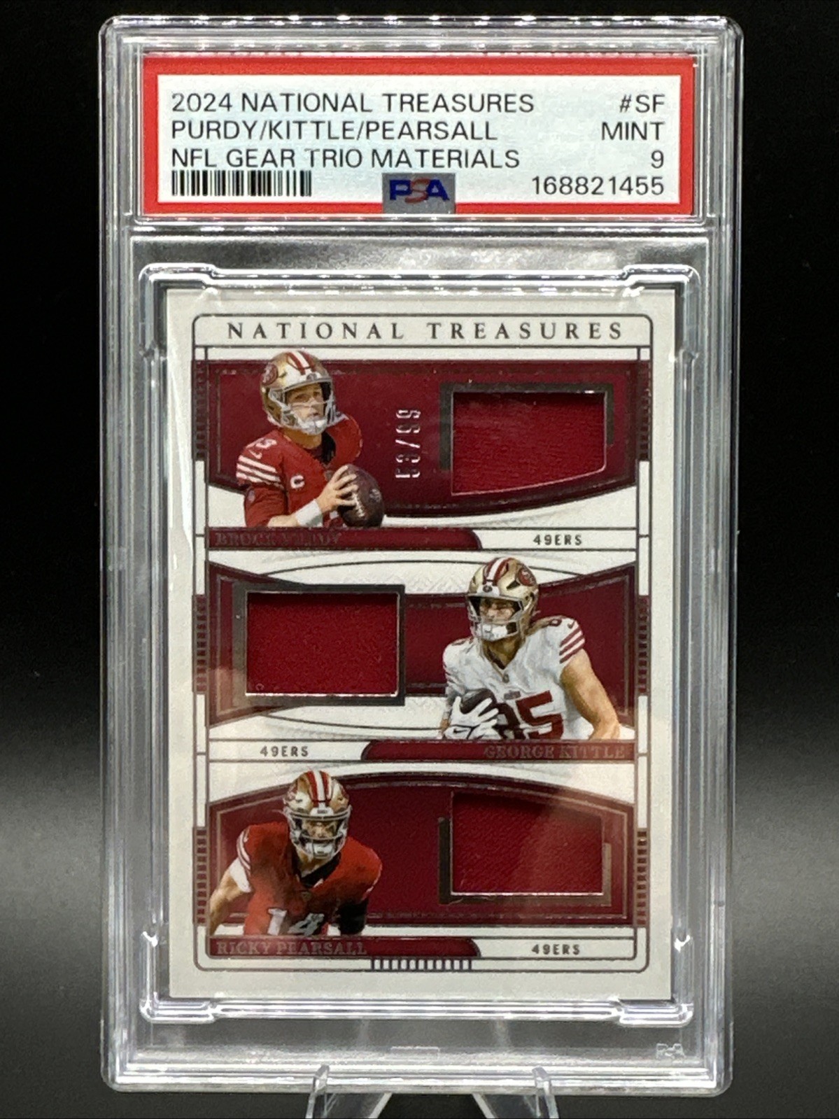 2024 NATIONAL TREASURES MAT BROCK PURDY GEORGE KITTLE RICKY PEARSALL /99 PSA 9 2024 NATIONAL TREASURES MAT BROCK PURDY GEORGE KITTLE RICKY PEARSALL /99 PSA 9