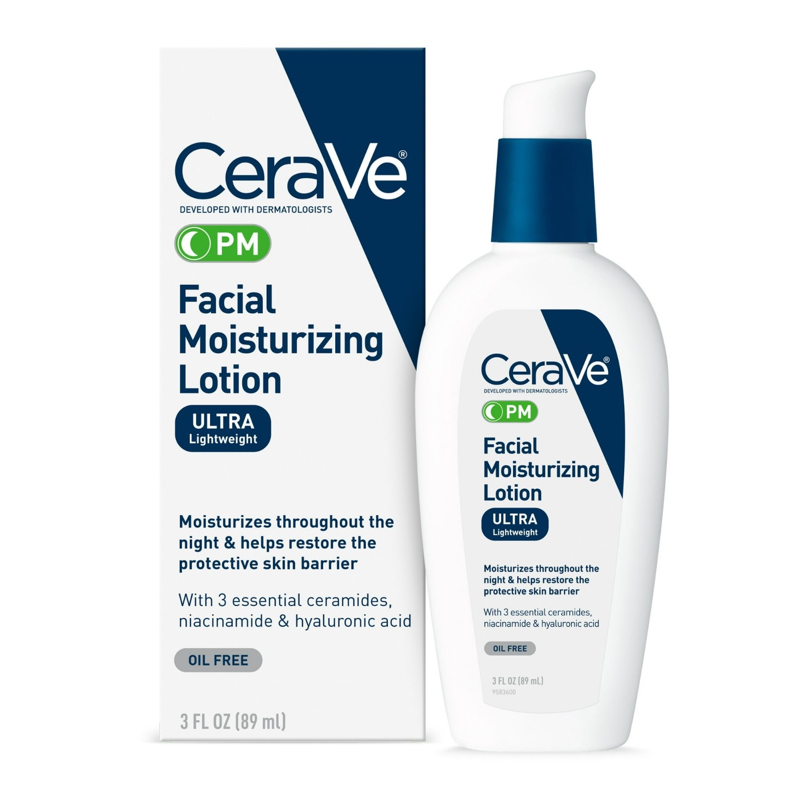 CeraVe PM Facial Moisturizing Lotion Night Cream - 3 Oz