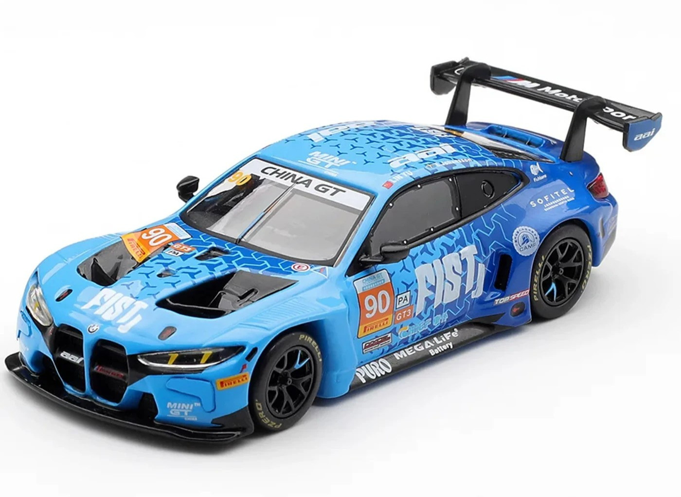 Mini GT 1215 1/64 M4 GT3 EVO #90 2025 China GT FIST Team AAI Diecast Car Model