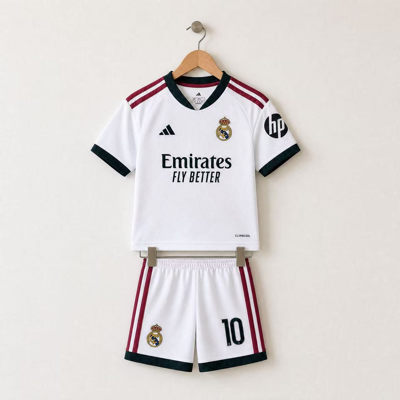 Real Madrid Home Football Kit Kids Jersey & Shorts Set Ages 3/13 With Socks