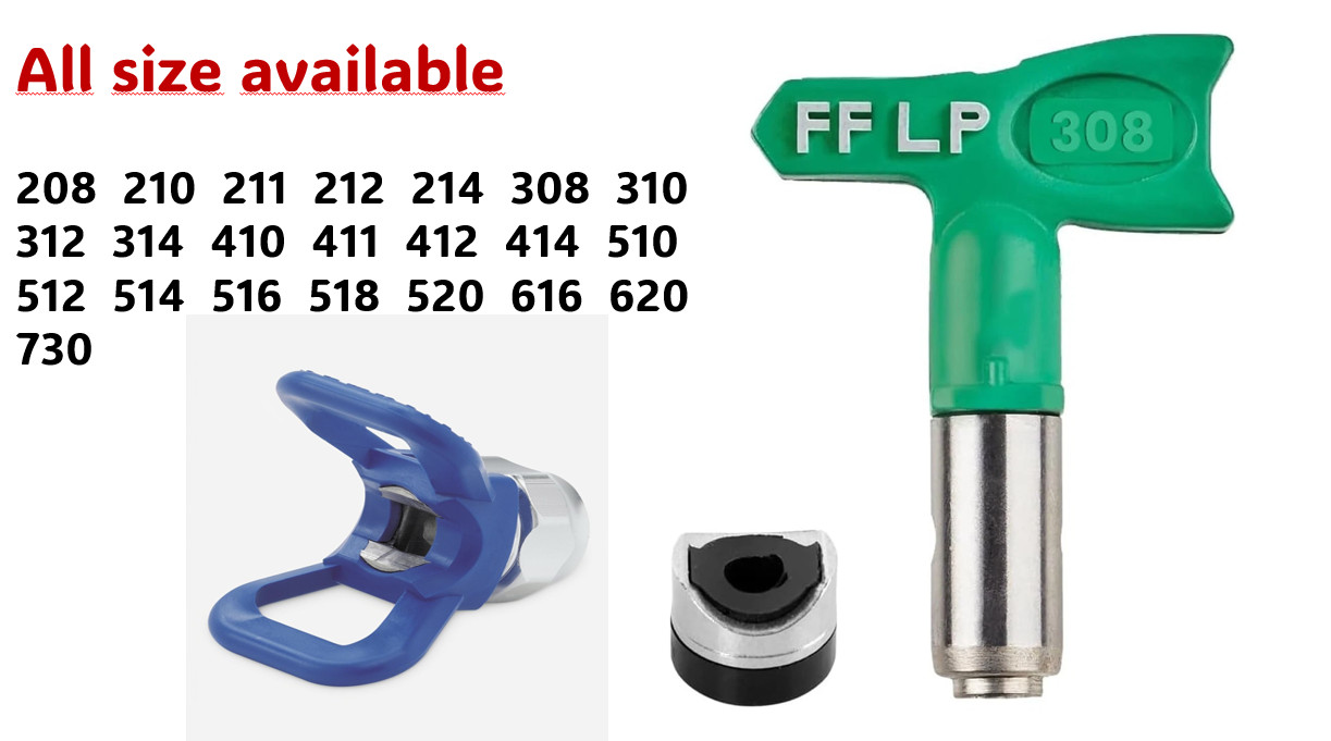 FFLP308 Spray Tip Reversible Low Pressure for Airless Paint Spray, TIP AND GUARD FFLP308 Spray Tip Reversible Low Pressure for Airless Paint Spray, TIP AND GUARD