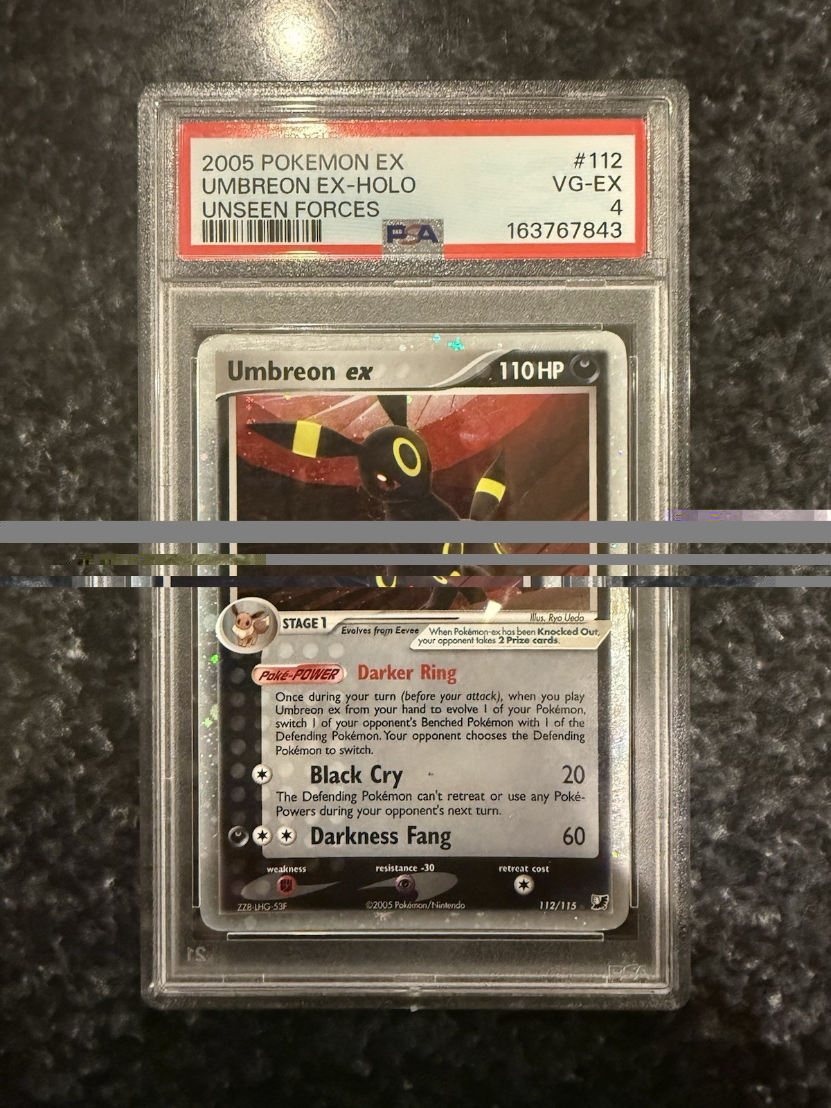 Umbreon ex PSA 4 2005 Pokemon TCG EX Unseen Forces Holo Ultra Rare 112/115 Umbreon ex PSA 4 2005 Pokemon TCG EX Unseen Forces Holo Ultra Rare 112/115