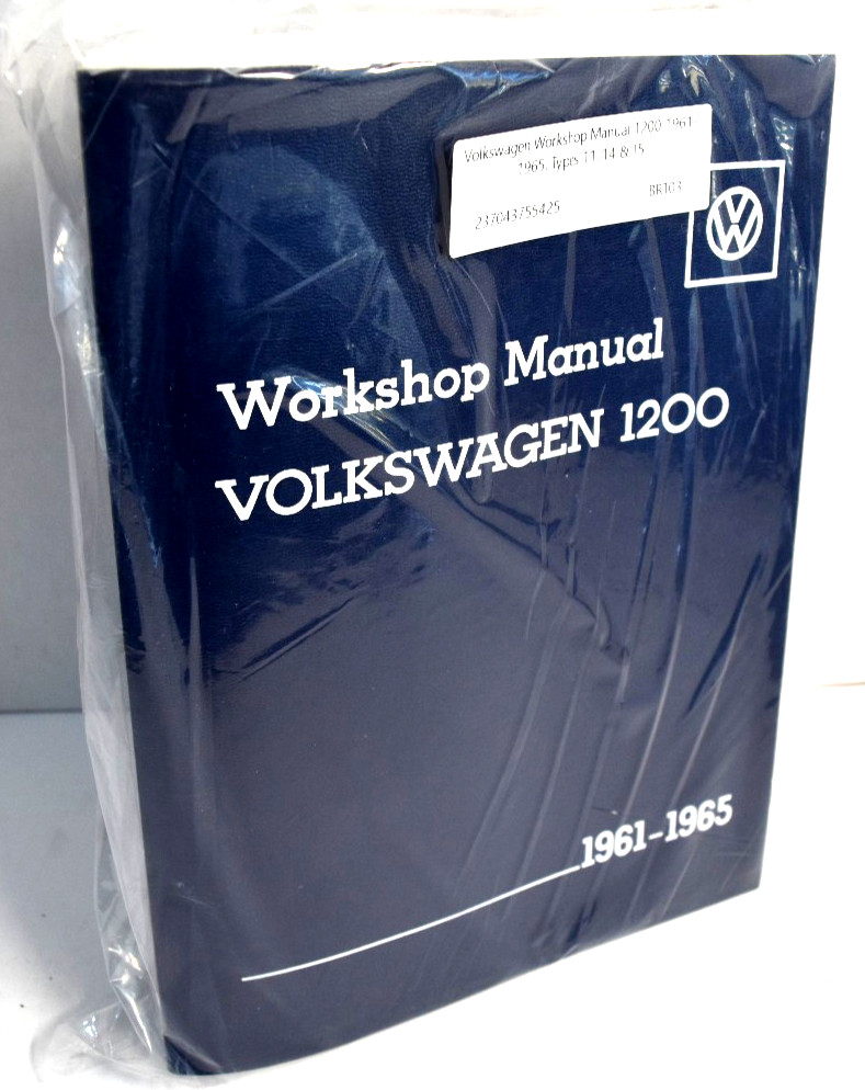 1961-1965 Volkswagen 1200 Factory OEM Workshop Manual 1991 PB *BRAND NEW-SEALED*