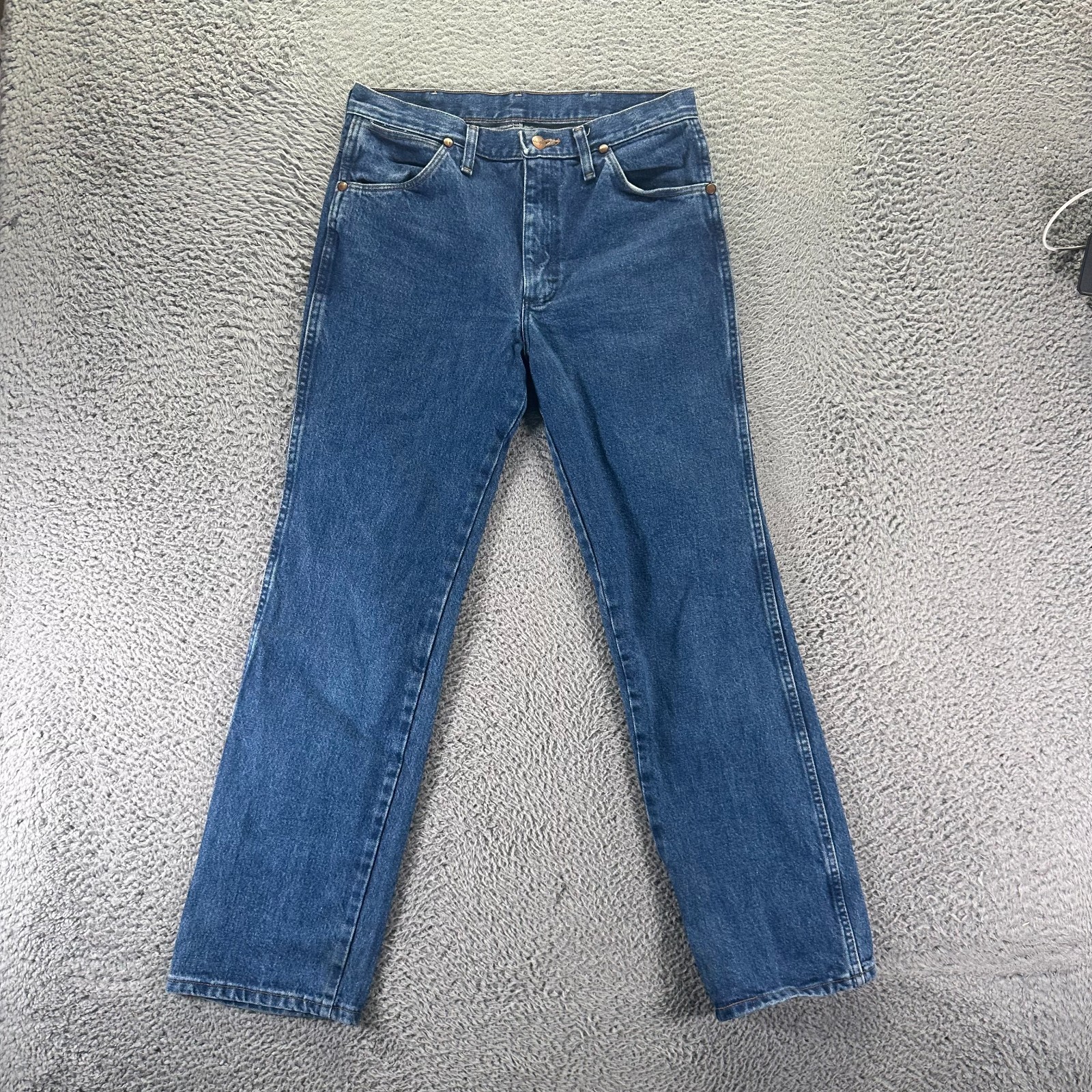 VTG Wrangler Cowboy Cut Jeans Mens 30x30 Blue Cotton Denim Tapered Slim Western