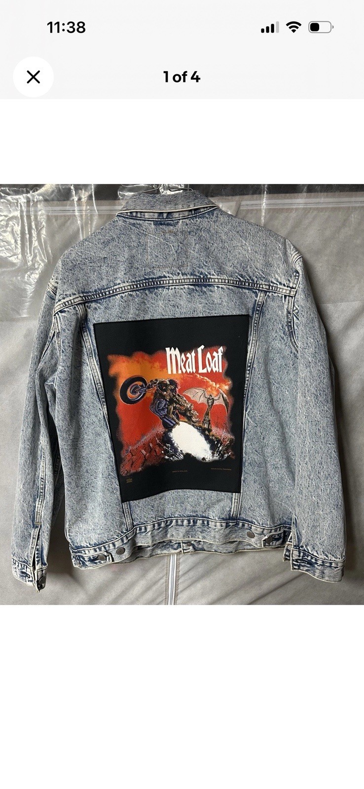 Meat Loaf Back Patch NOS W/ Vintage 1980s NOS Levi’s Jean Jacket Xl-XXL Meat Loaf Back Patch NOS W/ Vintage 1980s NOS Levi’s Jean Jacket Xl-XXL