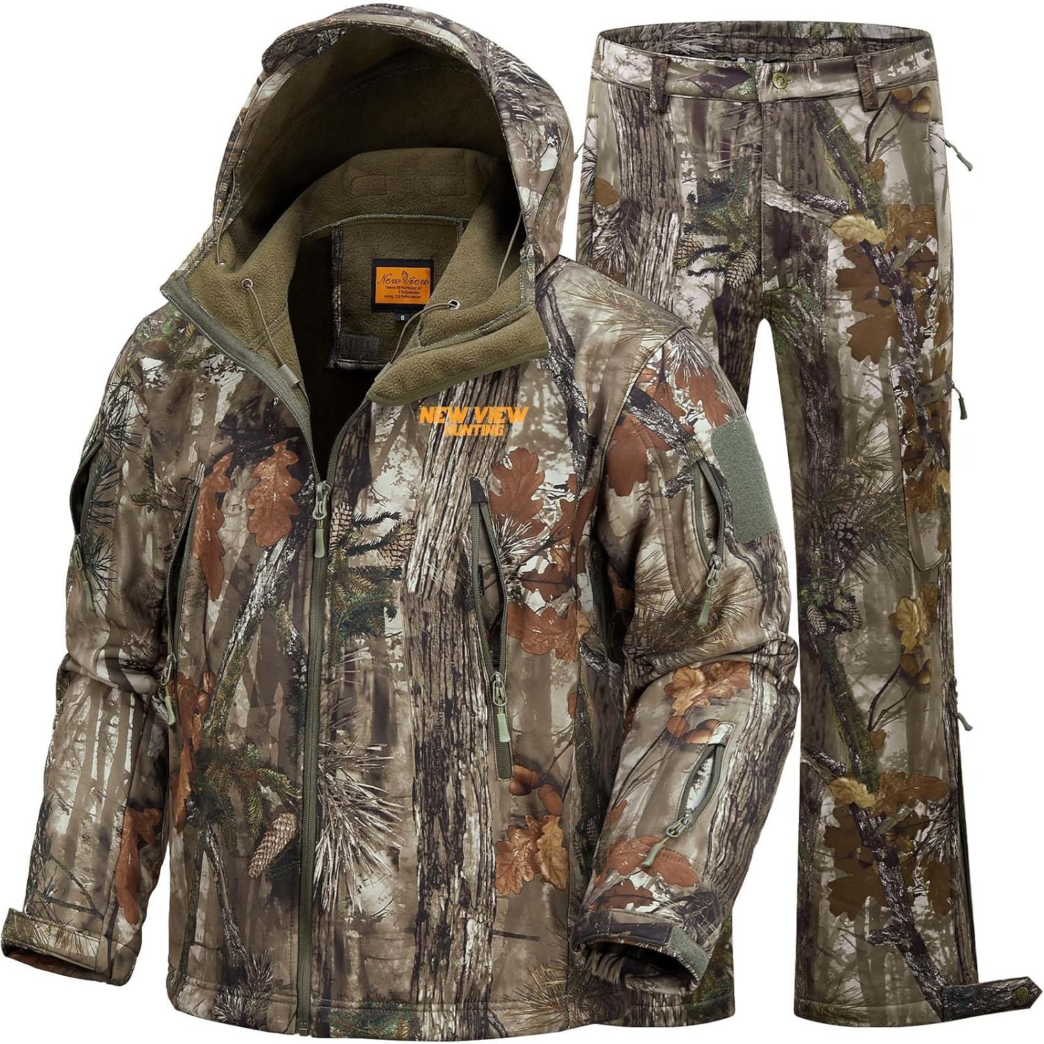 NEW VIEW Camo Hunting Clothes for Men,Quiet Warm Hunting Jacket and Pants