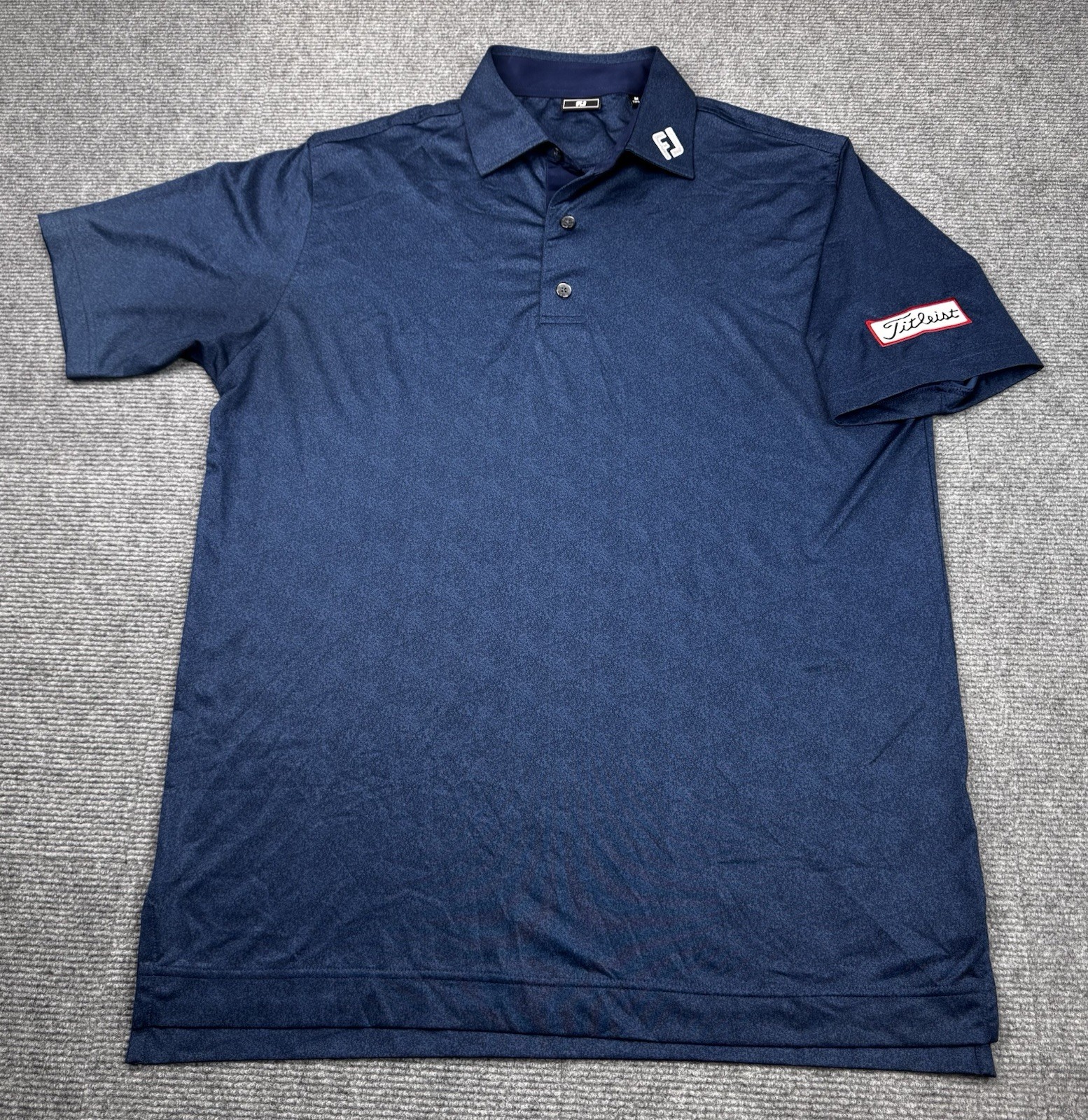 FootJoy Titleist Polo Shirt Mens Medium Blue Golf Performance Preppy Logo FootJoy Titleist Polo Shirt Mens Medium Blue Golf Performance Preppy Logo
