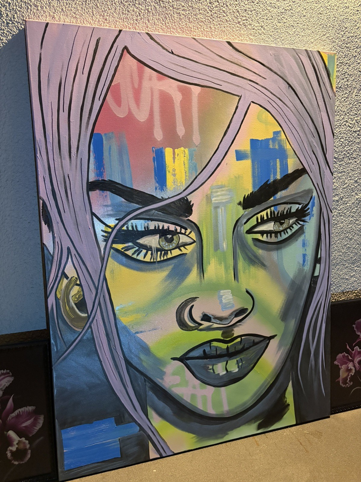 1 of 1 Original Oil Acrylic Aerosol Painting 36” x 48” Abstract Portrait 🔥 1 of 1 Original Oil Acrylic Aerosol Painting 36” x 48” Abstract Portrait 🔥