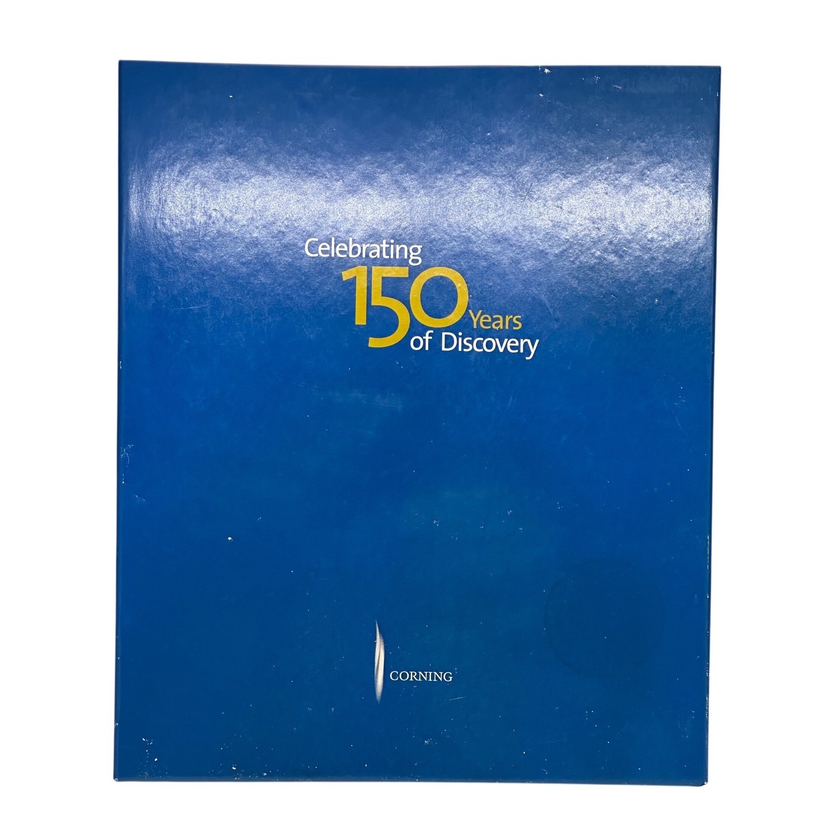 VTG Corning 150 Years of Discovery Book Set Blue Anniversary Innovation History