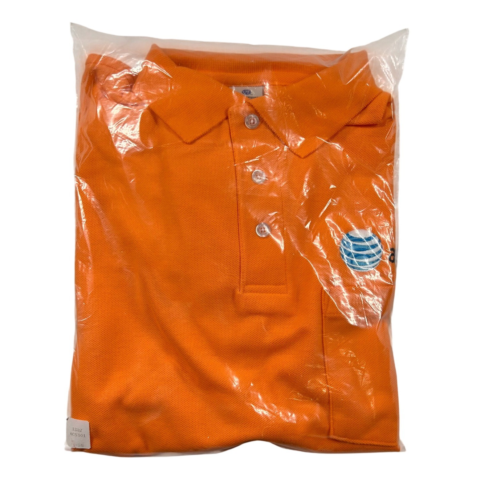 Vintage AT&T Shirt Mens M VF Imagewear Polo Y2K Orange Cellular Uniform Made USA