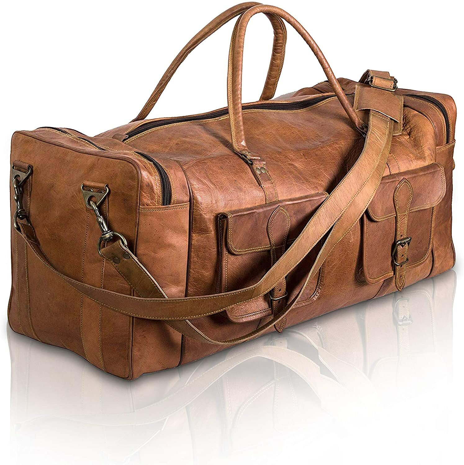 Handmade Leather Duffel Large Travel Gym Sports Overnight Weekender Bag