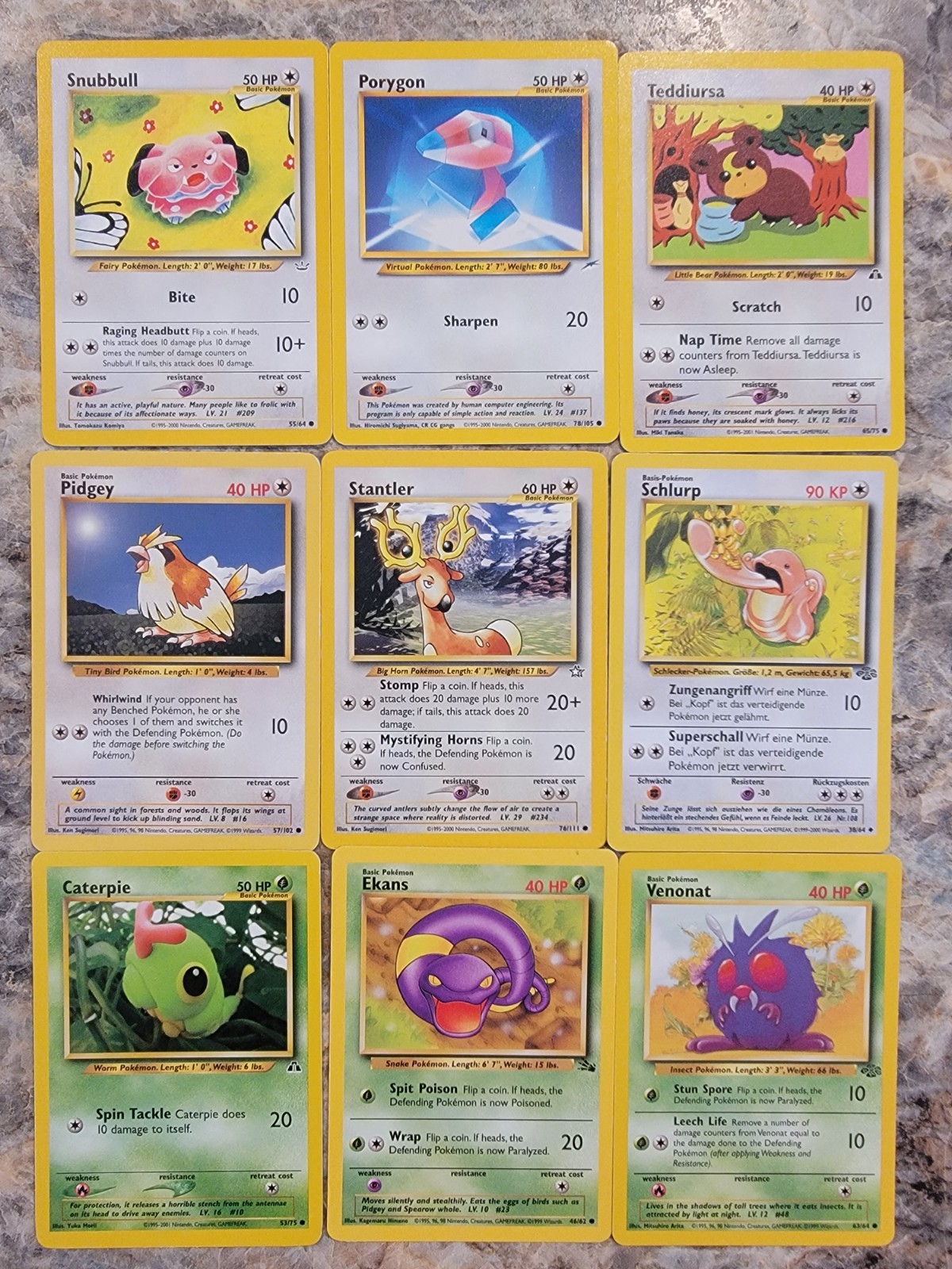 1995-2001 Pokemon collectible cards Lot of 9 cards. A38 1995-2001 Pokemon collectible cards Lot of 9 cards. A38