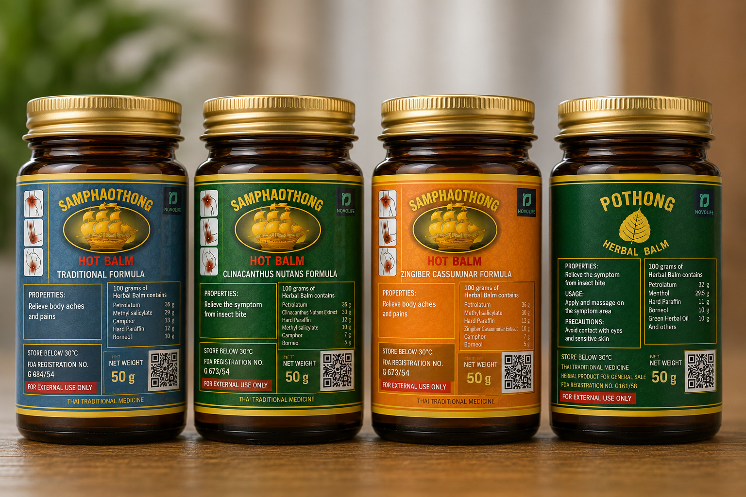 Thai Traditional Balm 4 Pack Thai Traditional Balm 4 Pack