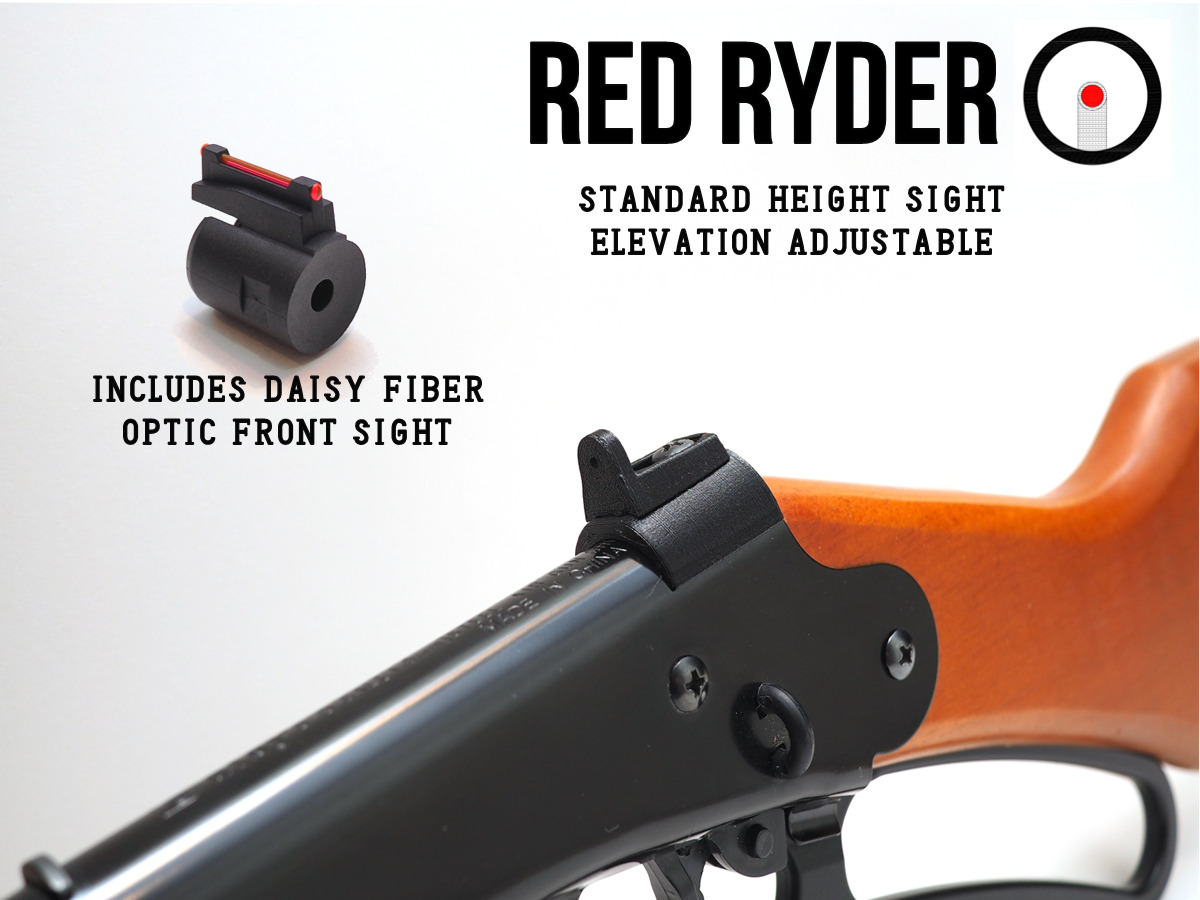 Red Ryder Peep Sight - Elevation Adjustable + Daisy Fiber Optic Front Sight