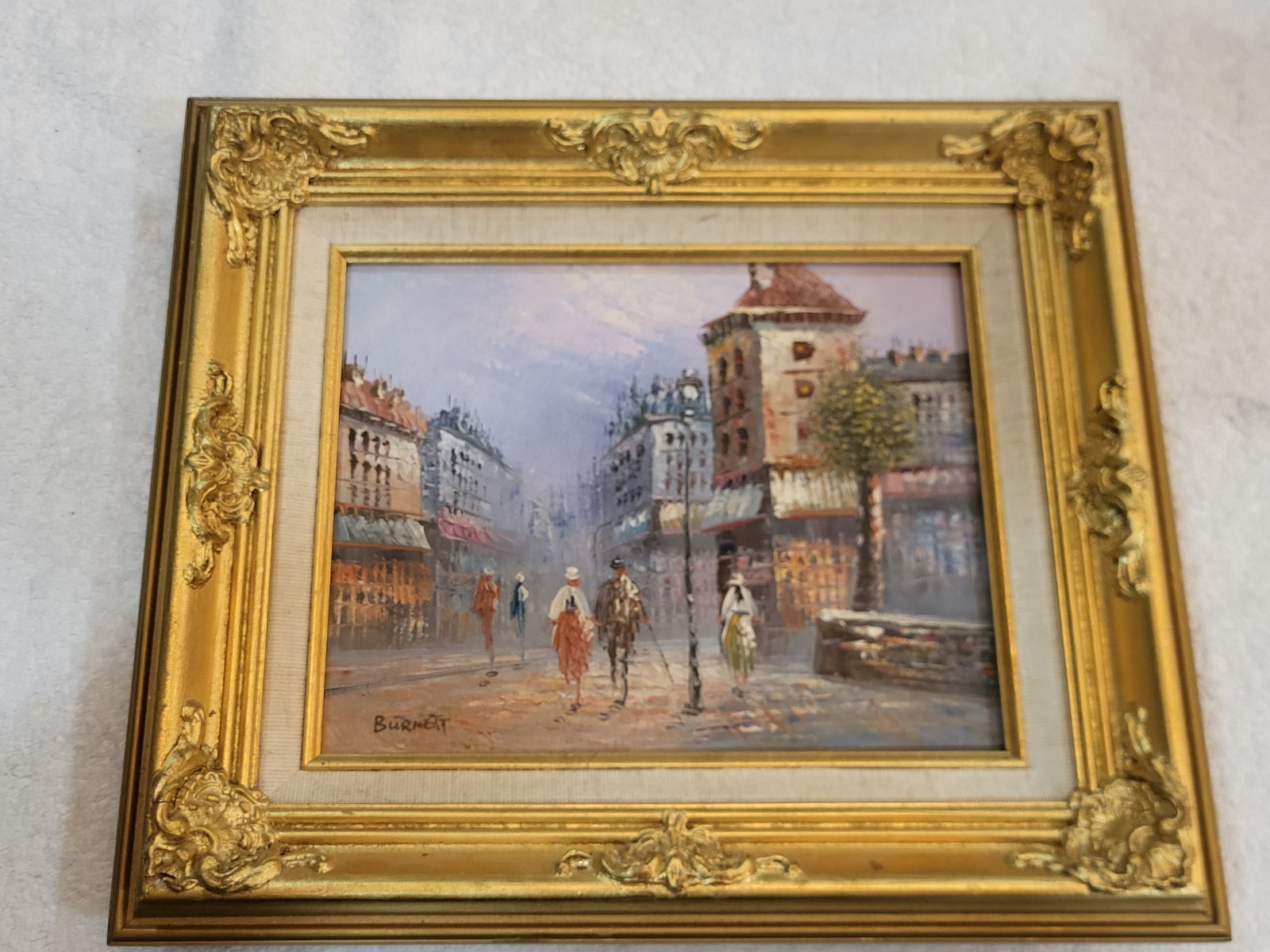 Vintage Caroline Burnett Signed Oil Painting Paris Street Framed 14.5 Vintage Caroline Burnett Signed Oil Painting Paris Street Framed 14.5