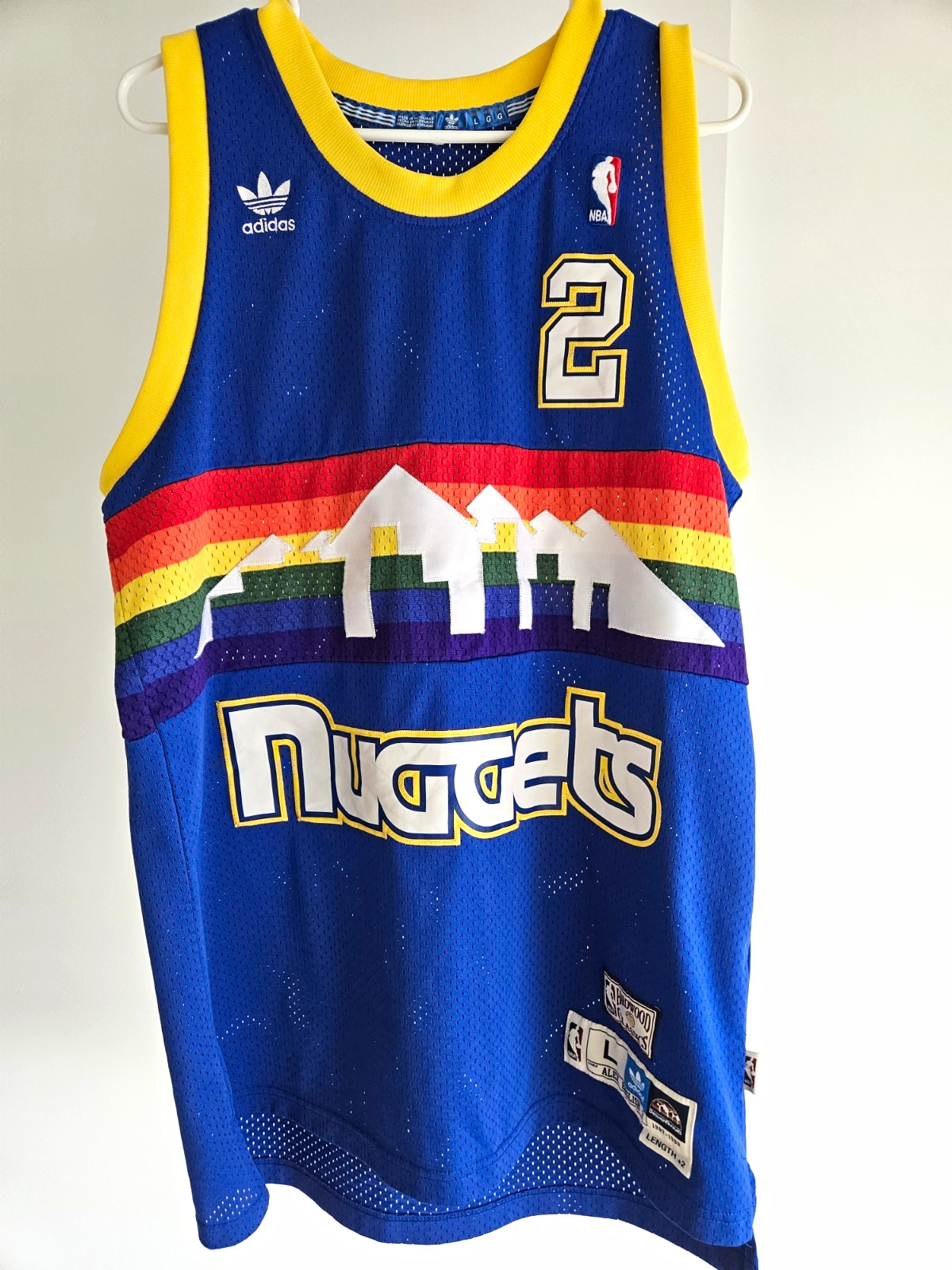 adidas Hardwood Classics Denver Nuggets Alex English #2 NBA Jersey Blue L adidas Hardwood Classics Denver Nuggets Alex English #2 NBA Jersey Blue L