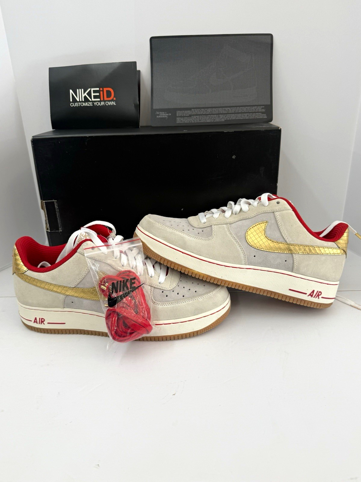 Nike Air Force 1 iD Customized Multi/Multi Beige/Gold/Red/White 444758-995 Nike Air Force 1 iD Customized Multi/Multi Beige/Gold/Red/White 444758-995